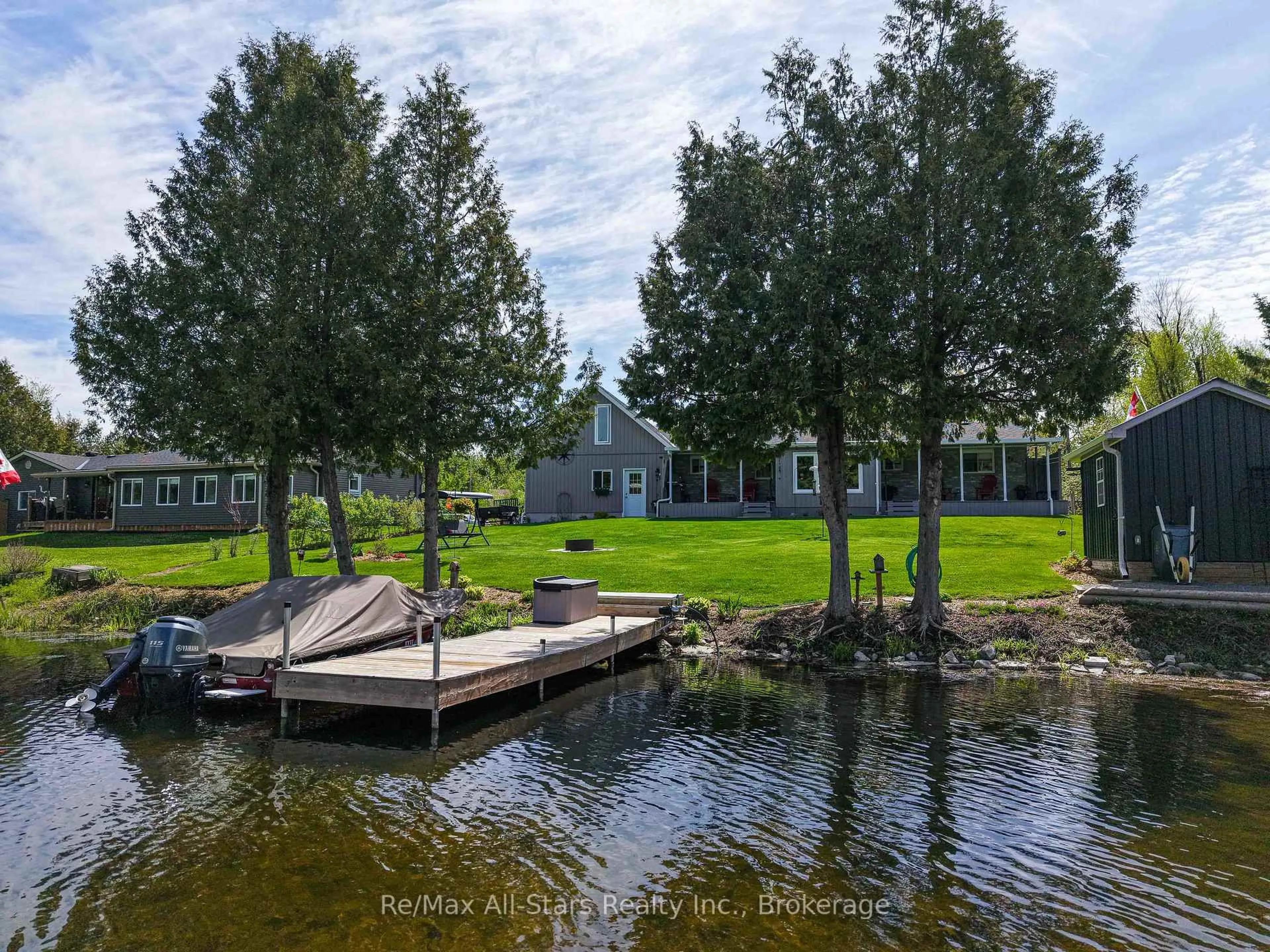 A pic from outside/outdoor area/front of a property/back of a property/a pic from drone, water/lake/river/ocean view for 113 Pirates Glen Dr, Trent Lakes Ontario K0M 1A0