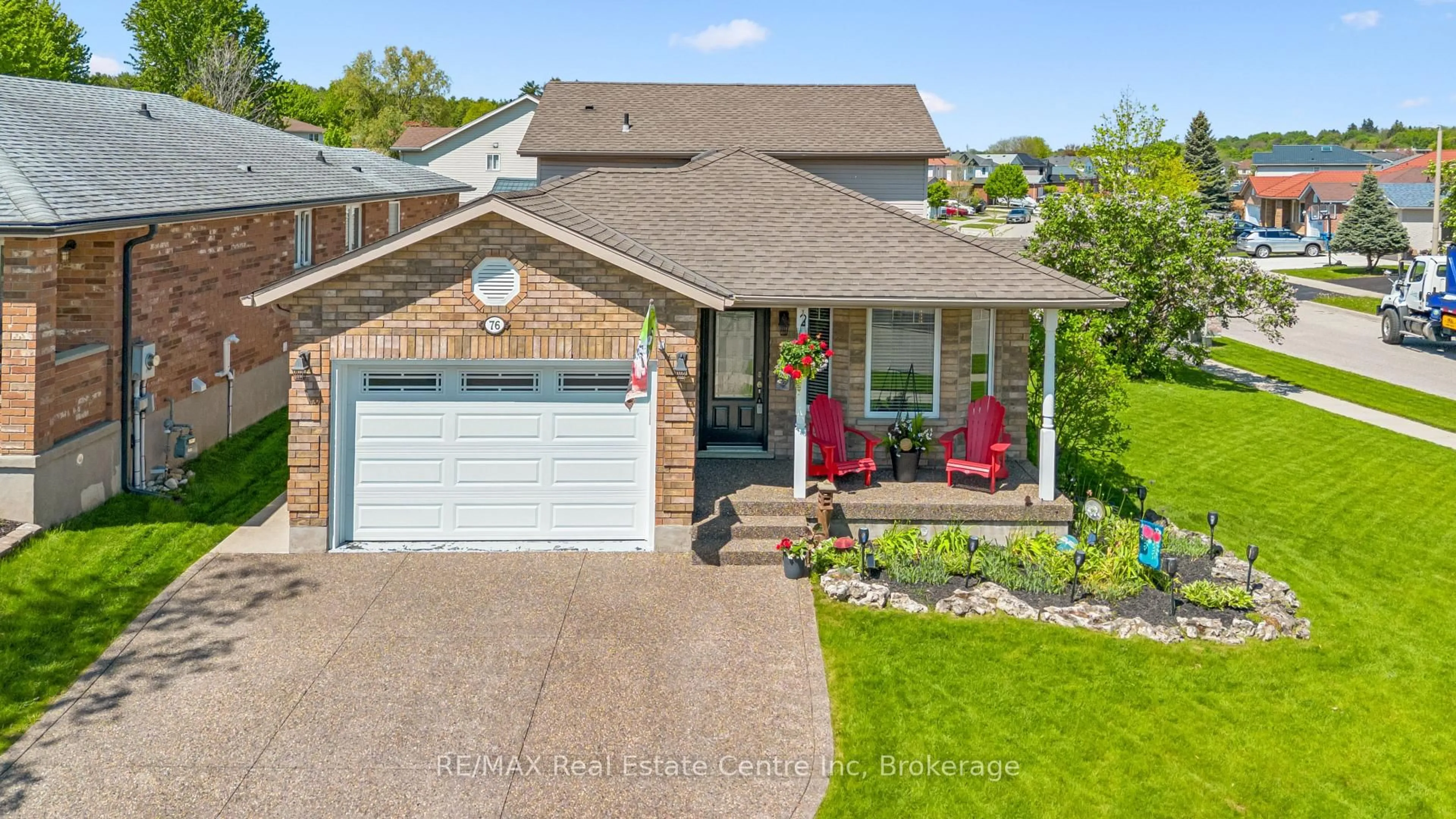 Home with brick exterior material, street for 76 Abbeywood Cres, Guelph Ontario N1K 1V3