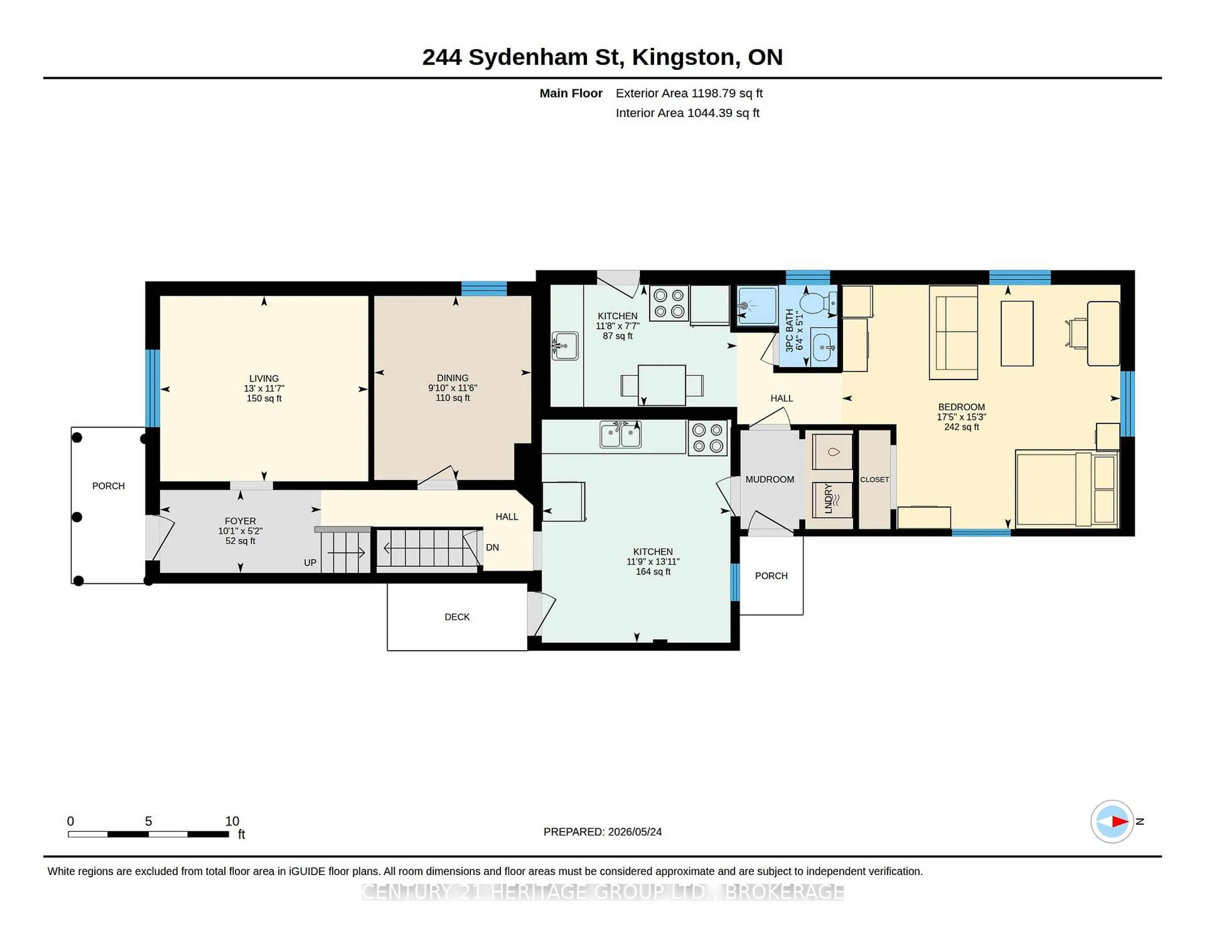 Floor plan for 244 Sydenham St, Kingston Ontario K7K 3M5