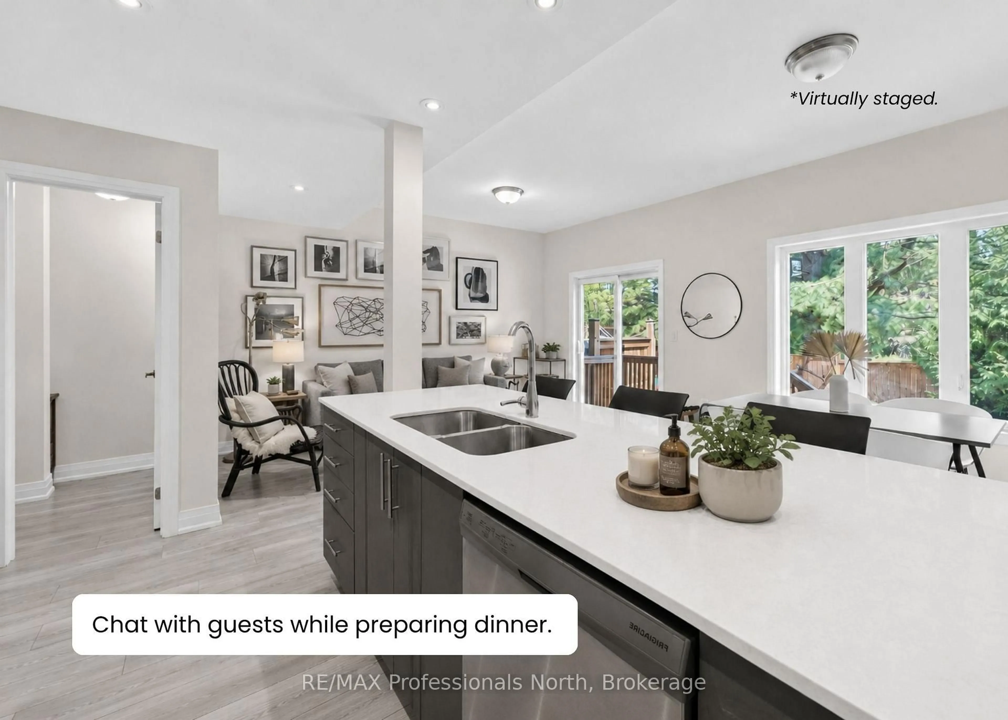 Open concept kitchen, ceramic/tile floor for 393 Manitoba St #4, Bracebridge Ontario P1L 0G1