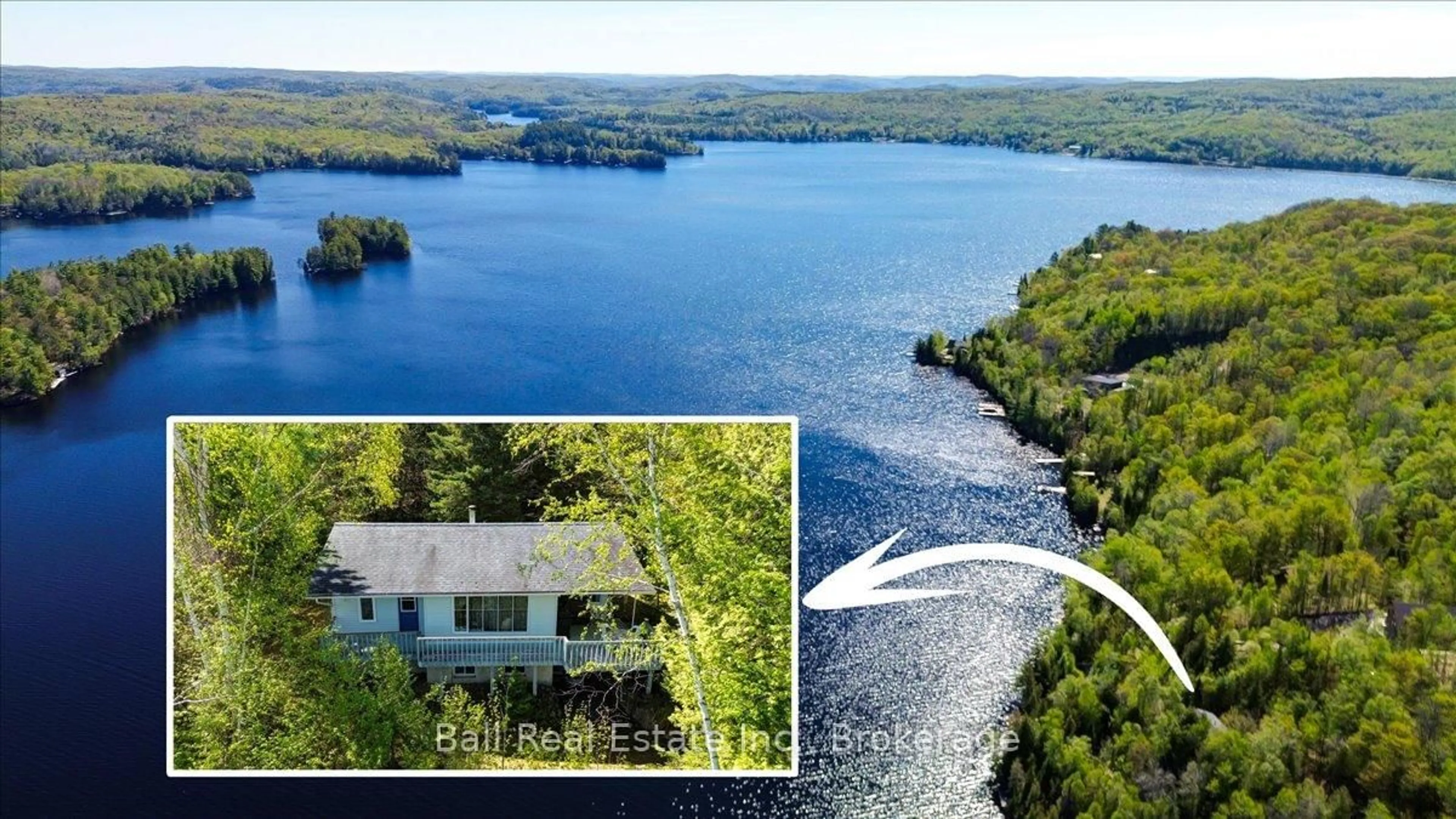 A pic from outside/outdoor area/front of a property/back of a property/a pic from drone, water/lake/river/ocean view for 134 Millionaires Walk, Bancroft Ontario K0L 1C0