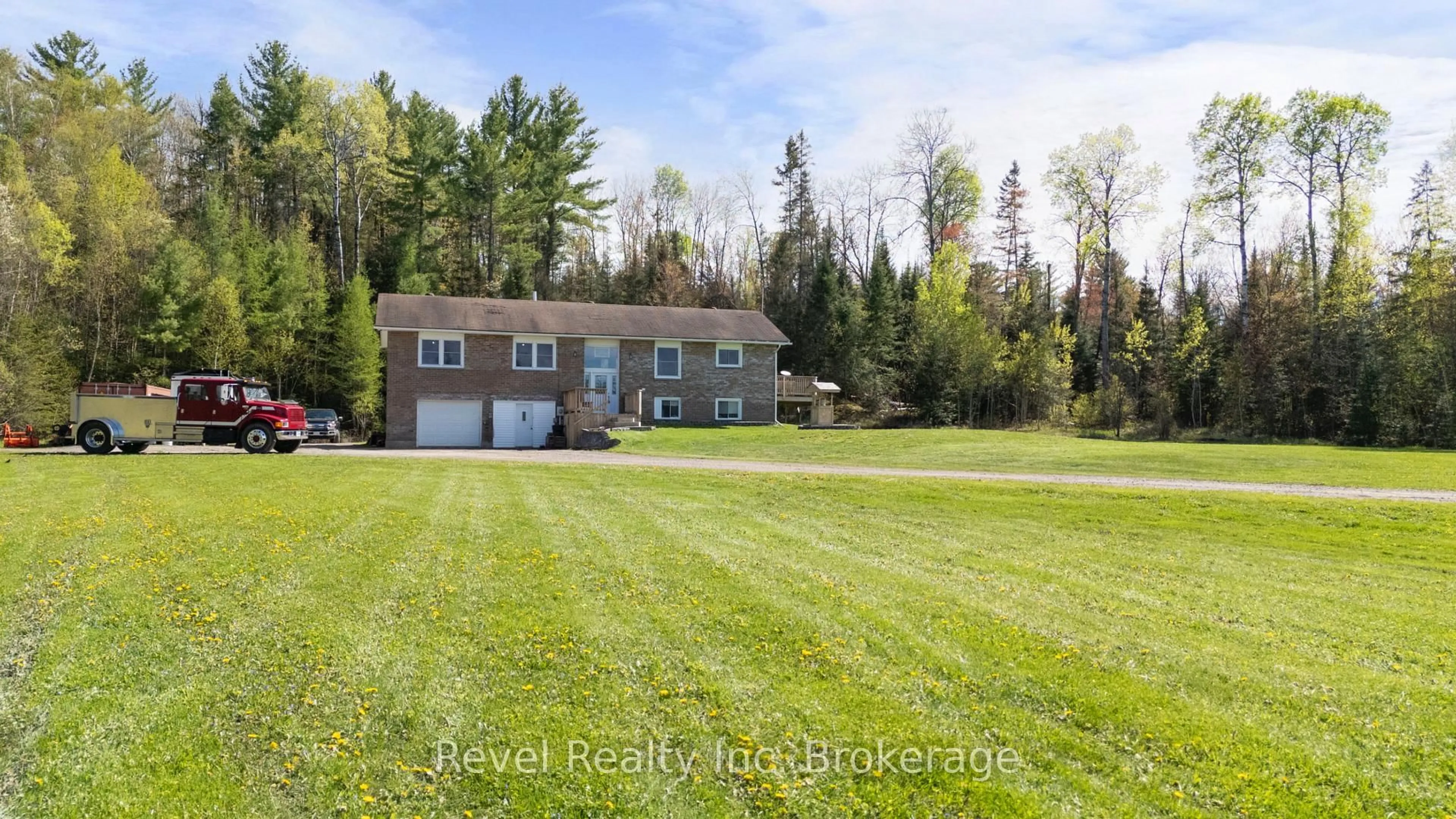 A pic from outside/outdoor area/front of a property/back of a property/a pic from drone, water/lake/river/ocean view for 471 Lindquist Line, Powassan Ontario P0H 1Z0