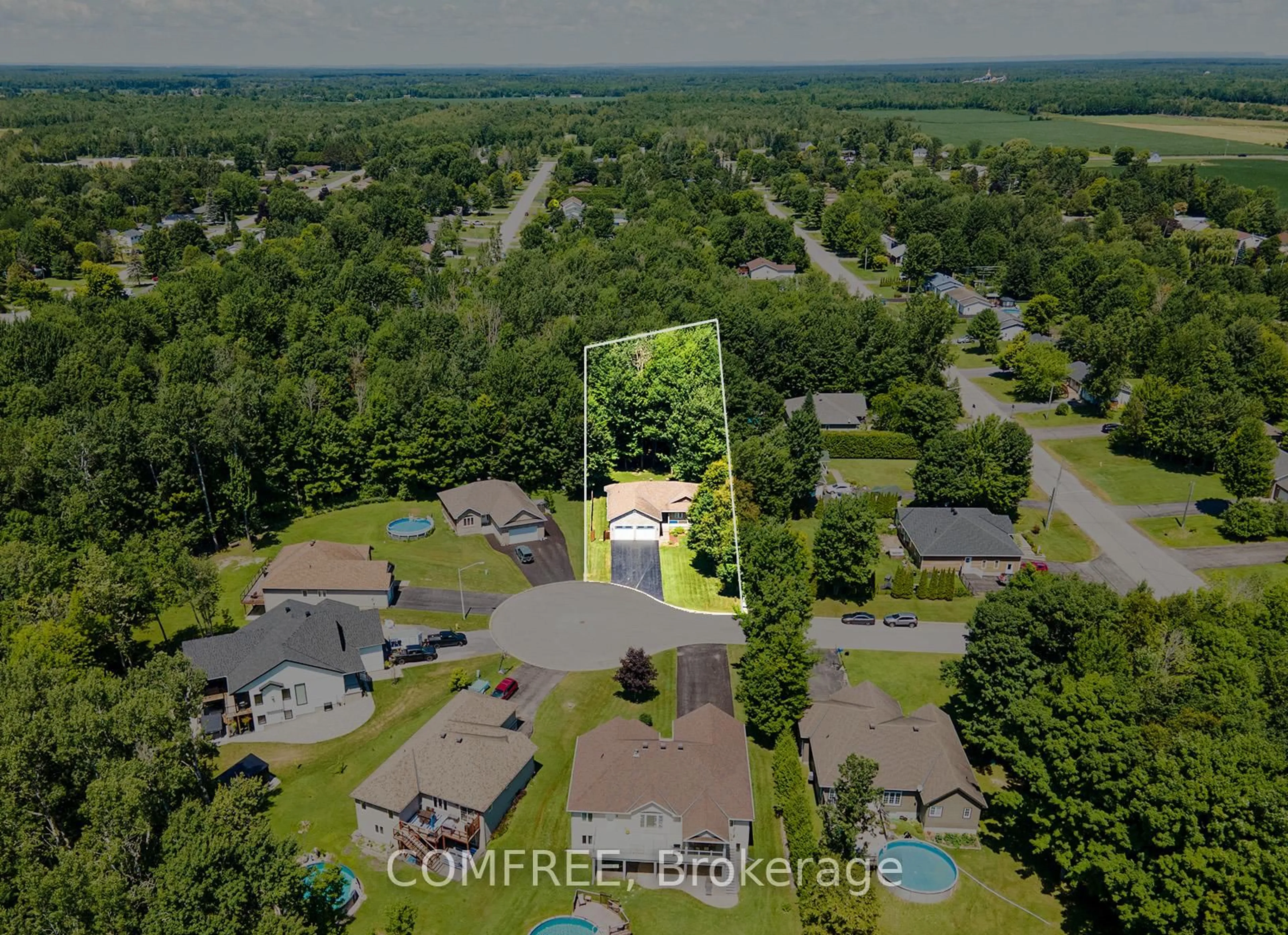 A pic from outside/outdoor area/front of a property/back of a property/a pic from drone, water/lake/river/ocean view for 115 Larose Lane, The Nation Ontario K0A 1W0