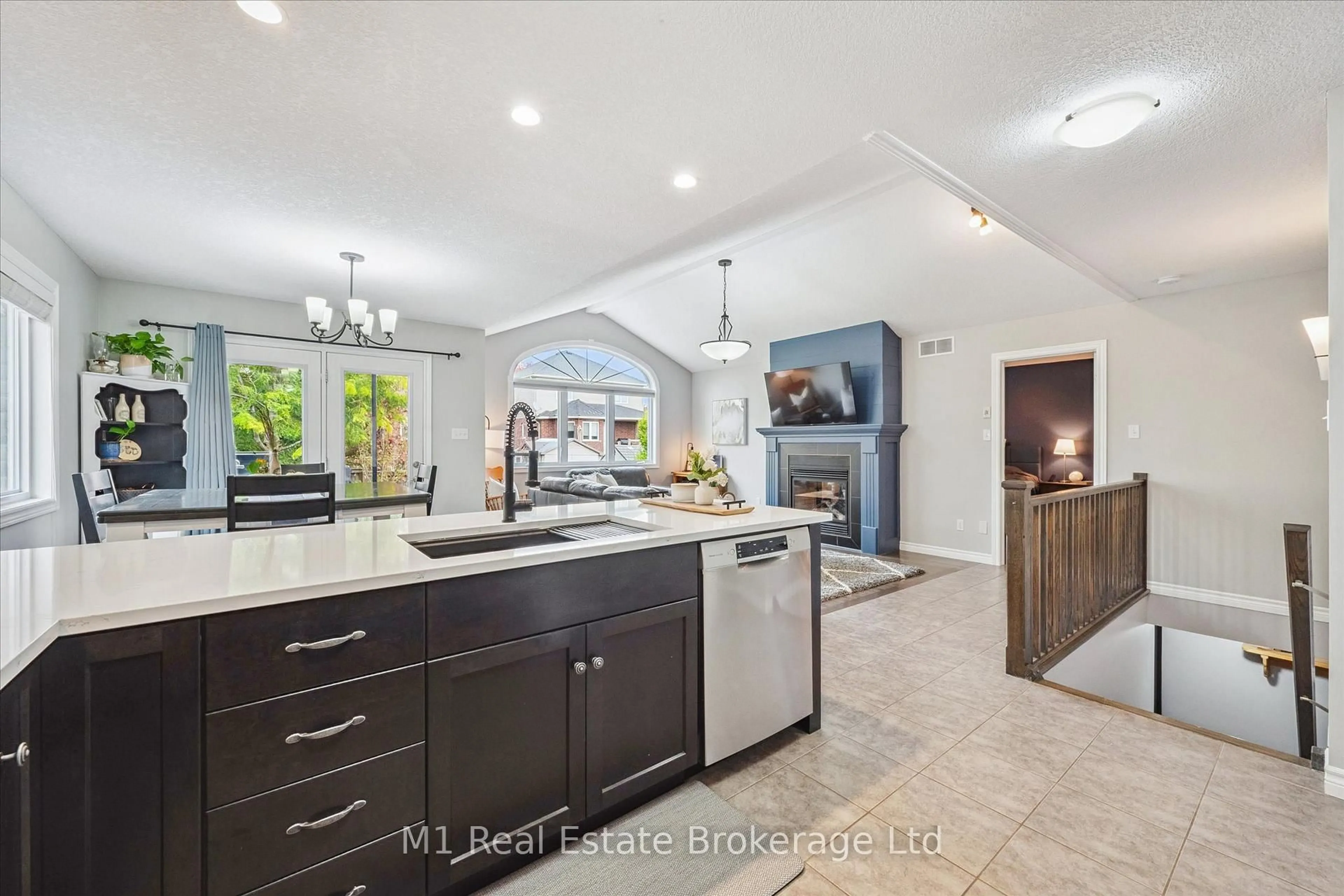 Open concept kitchen, ceramic/tile floor for 79 Spencer Dr, Centre Wellington Ontario N0B 1S0