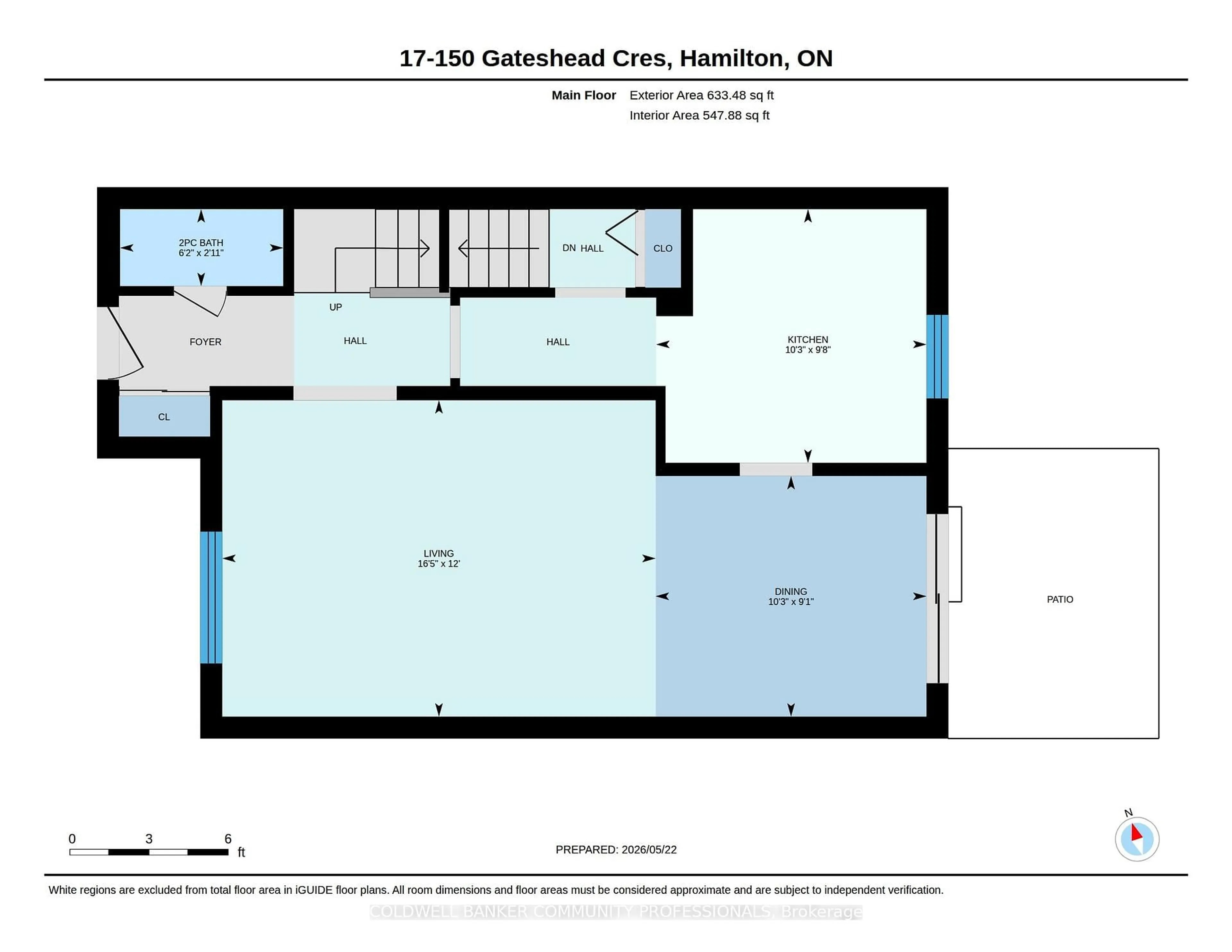 Floor plan for 150 Gateshead Cres #17, Hamilton Ontario L8G 4A7