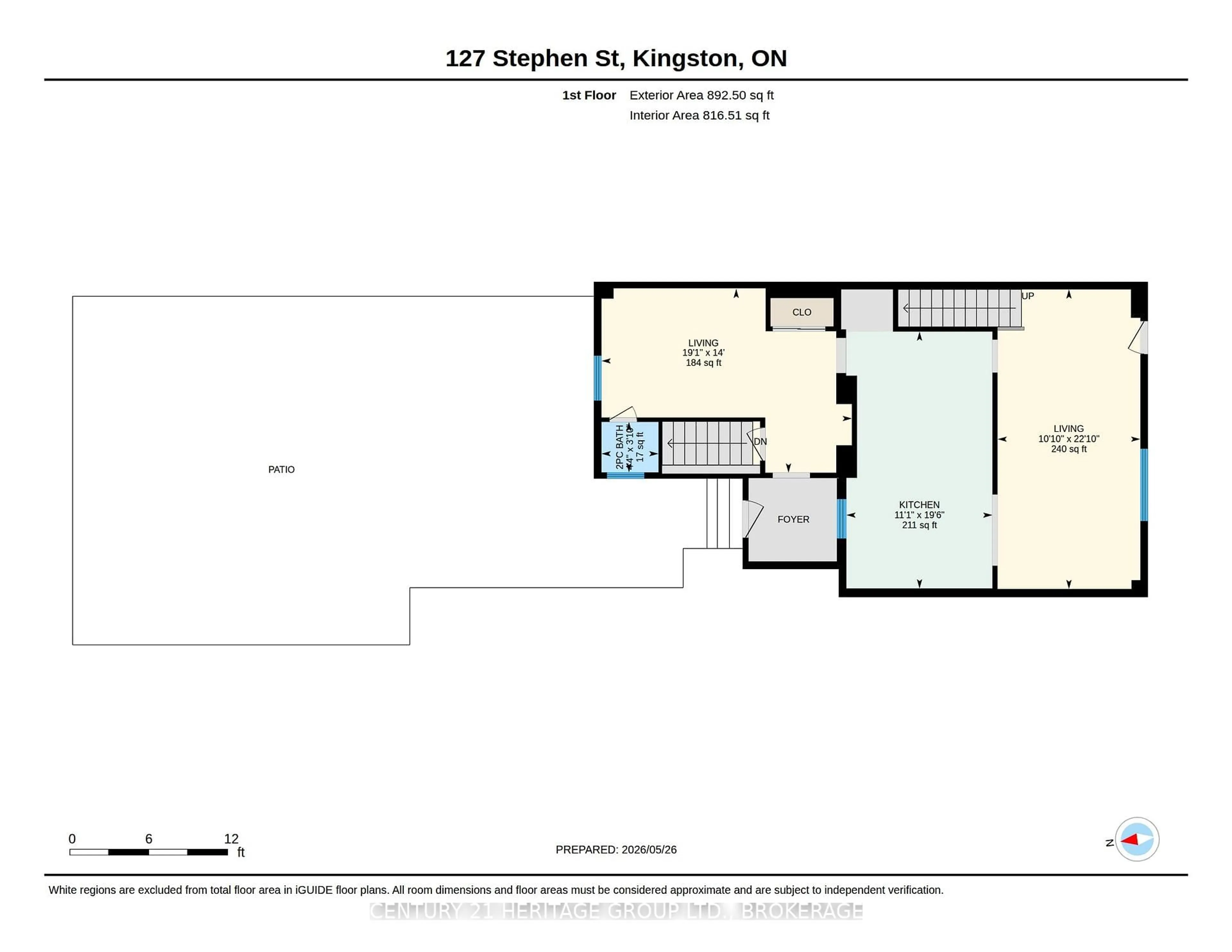 Floor plan for 127 Stephen St, Kingston Ontario K7K 2C6