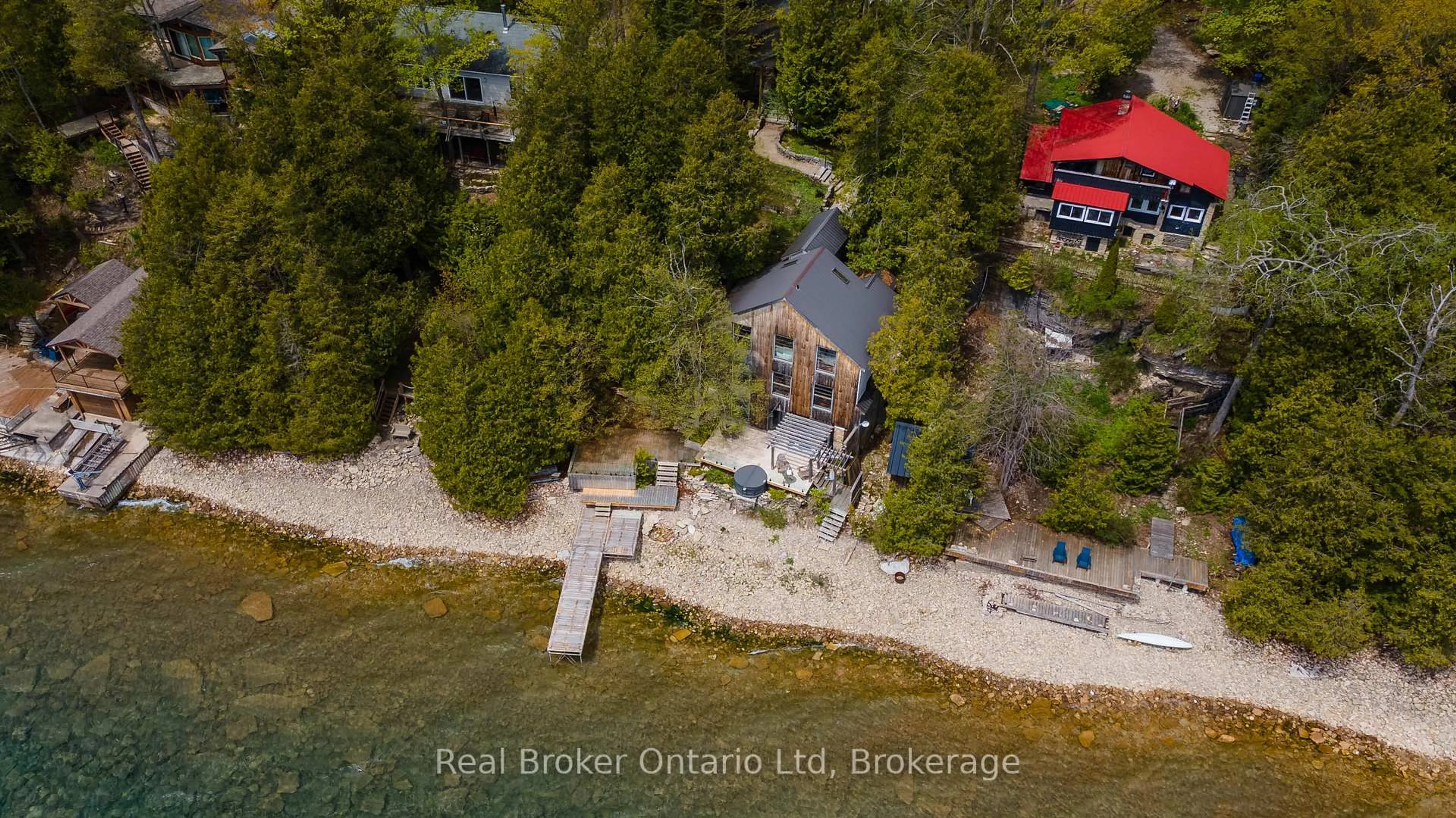 A pic from outside/outdoor area/front of a property/back of a property/a pic from drone, water/lake/river/ocean view for 574 Mallory Beach Rd, South Bruce Peninsula Ontario N0H 2T0