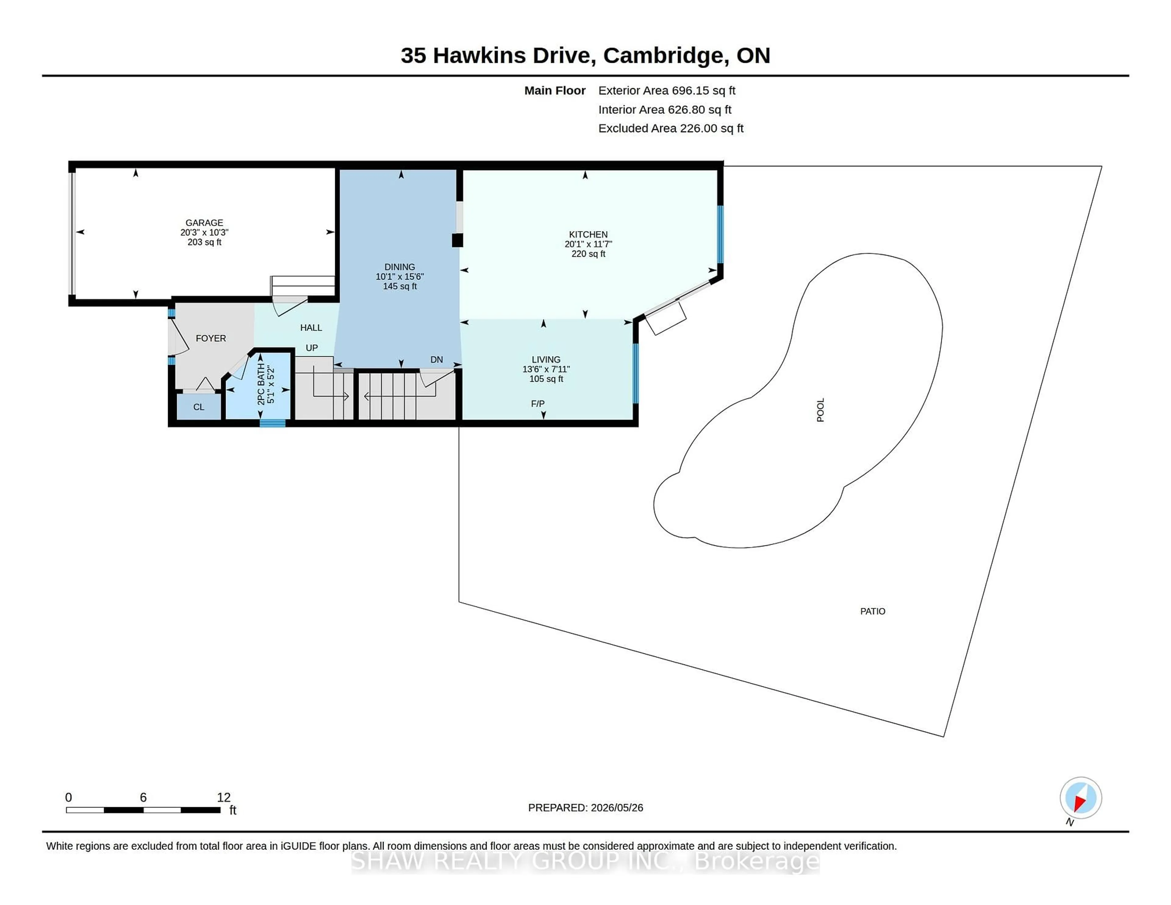 Floor plan for 35 Hawkins Dr, Cambridge Ontario N1T 1Z7