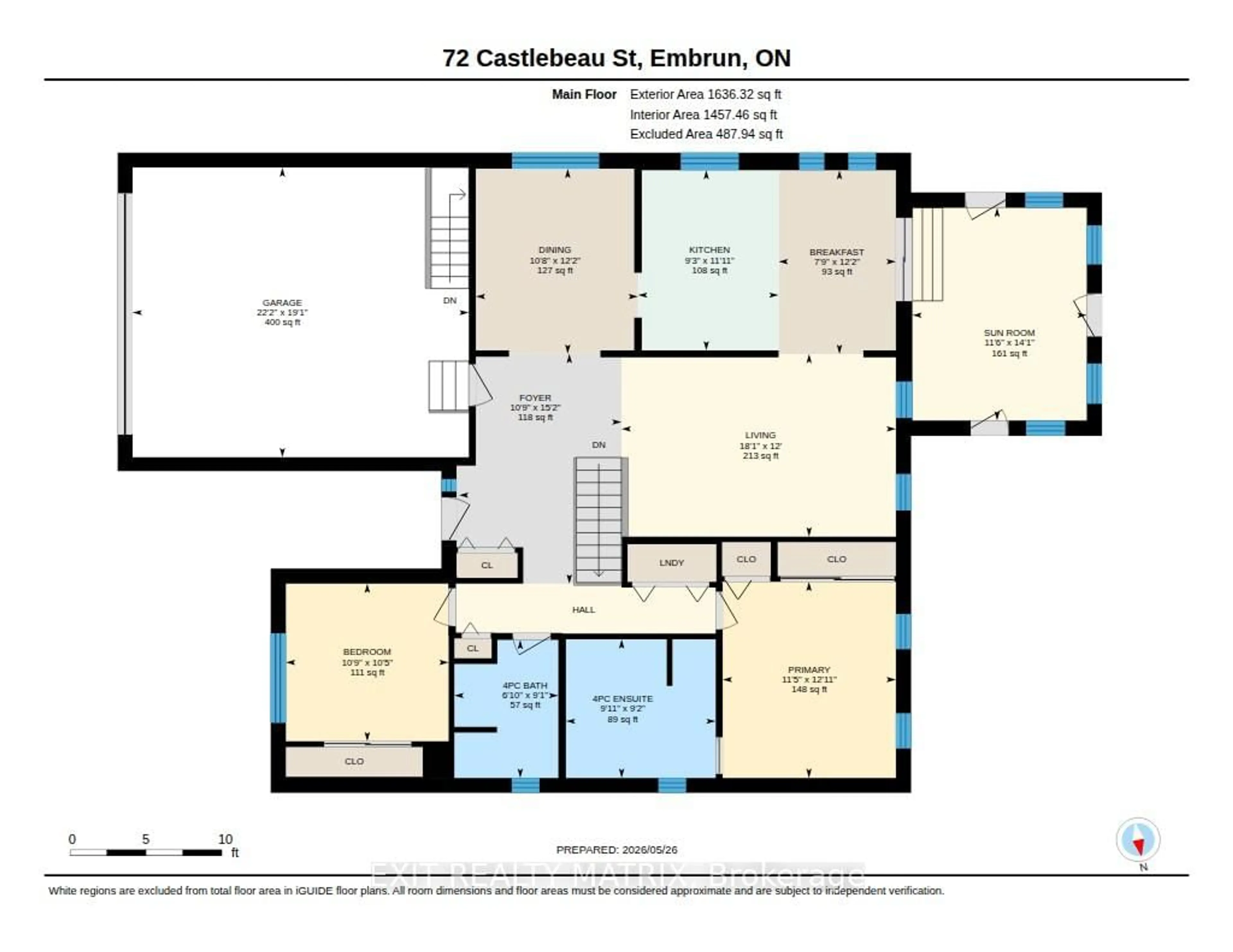 Floor plan for 72 Castlebeau St, Russell Ontario K0A 1W0