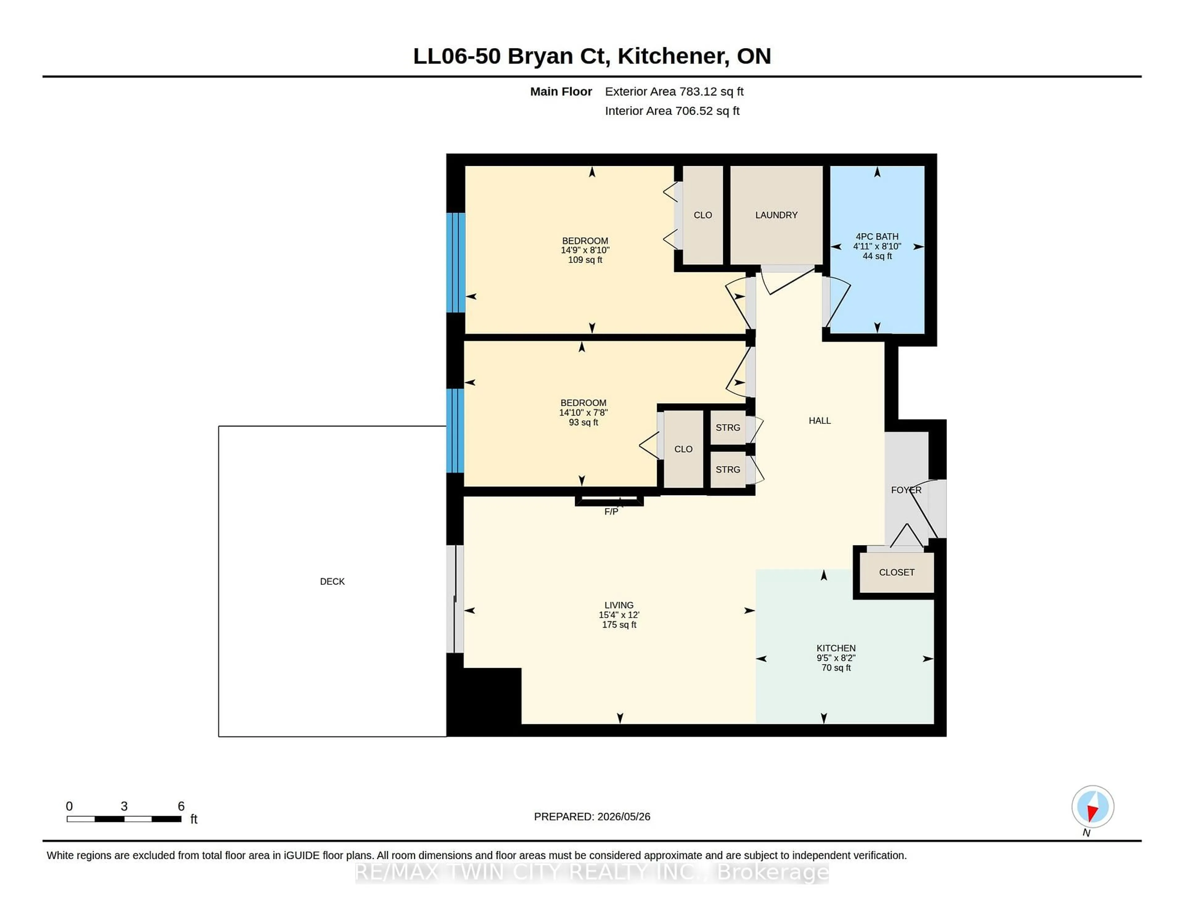 Floor plan for 50 Bryan Crt #LL06, Kitchener Ontario N2A 4N4