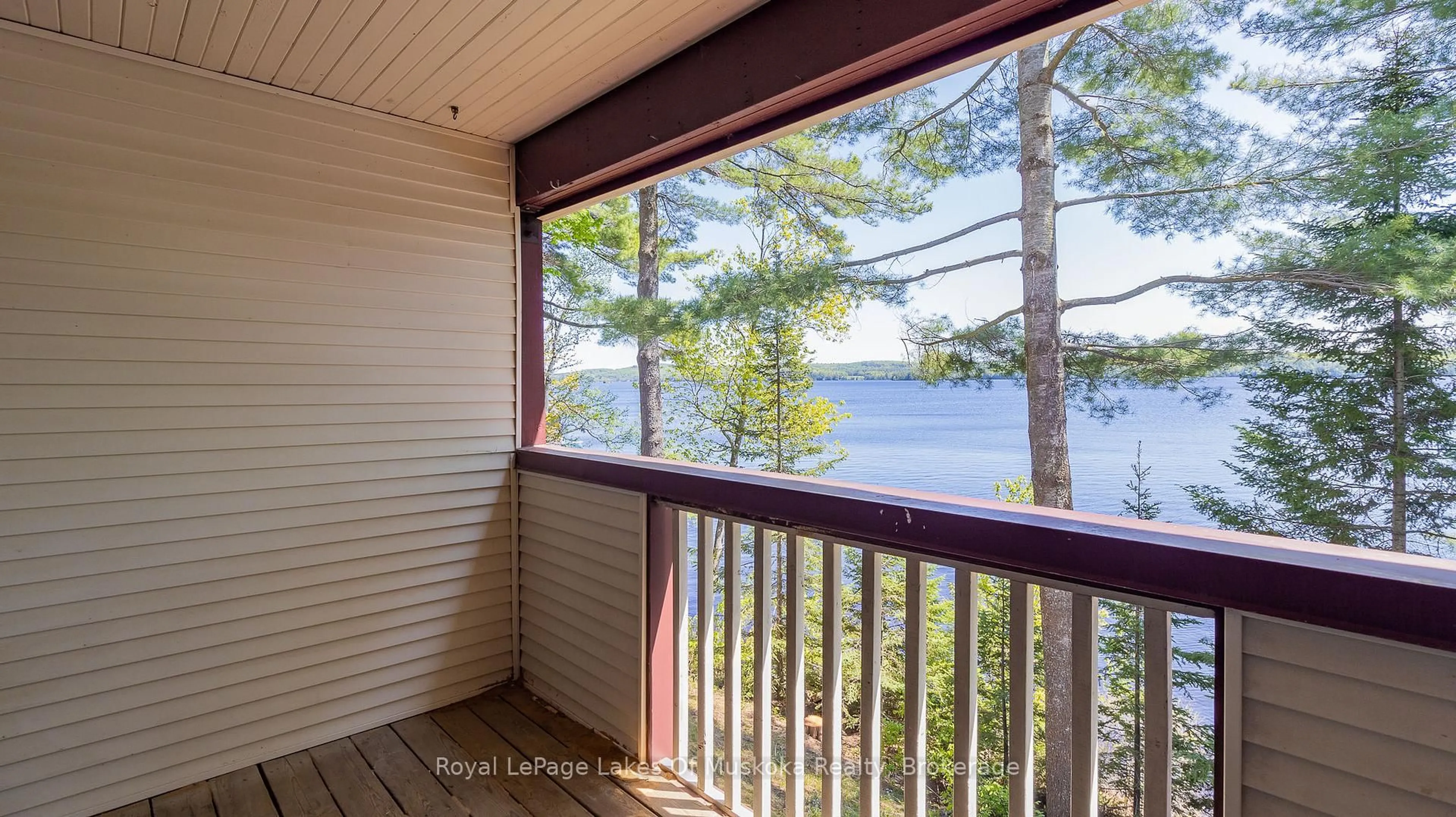 Balcony in the apartment, water/lake/river/ocean view for 10 Coveside Dr #208, Huntsville Ontario P1H 1C3