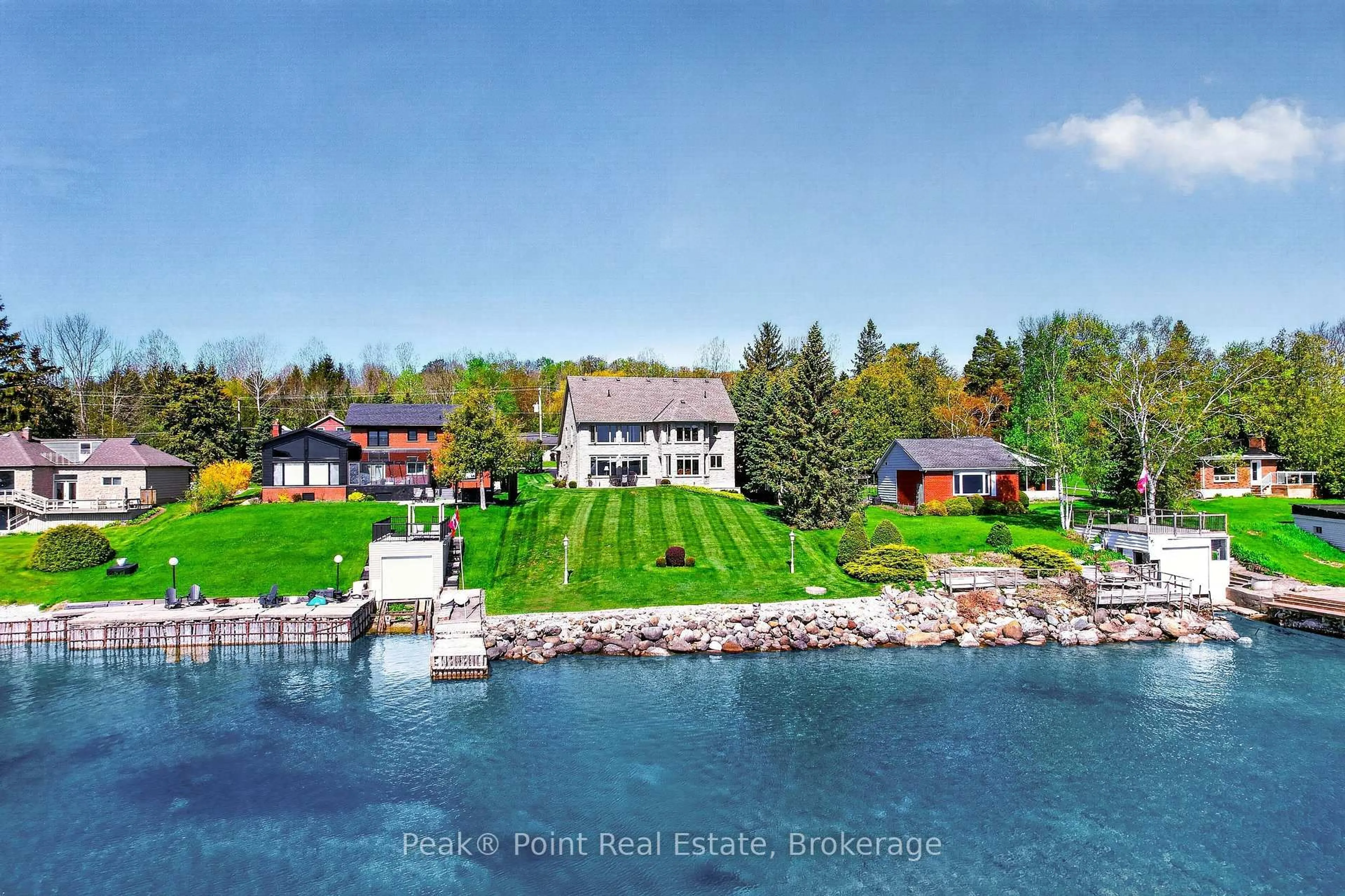 A pic from outside/outdoor area/front of a property/back of a property/a pic from drone, water/lake/river/ocean view for 318469 Grey #1 Rd, Georgian Bluffs Ontario N4K 5N4