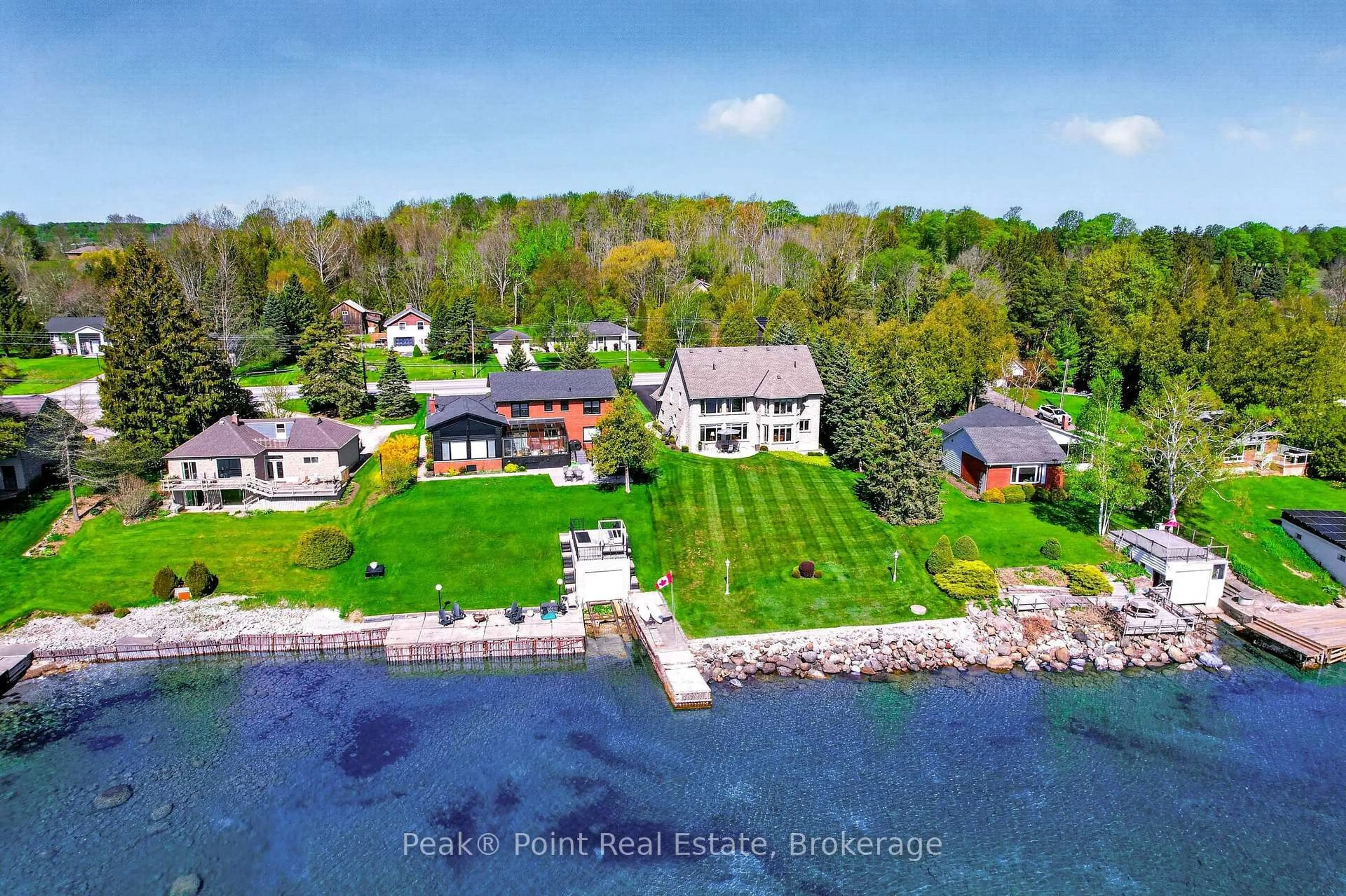 A pic from outside/outdoor area/front of a property/back of a property/a pic from drone, water/lake/river/ocean view for 318469 Grey #1 Rd, Georgian Bluffs Ontario N4K 5N4