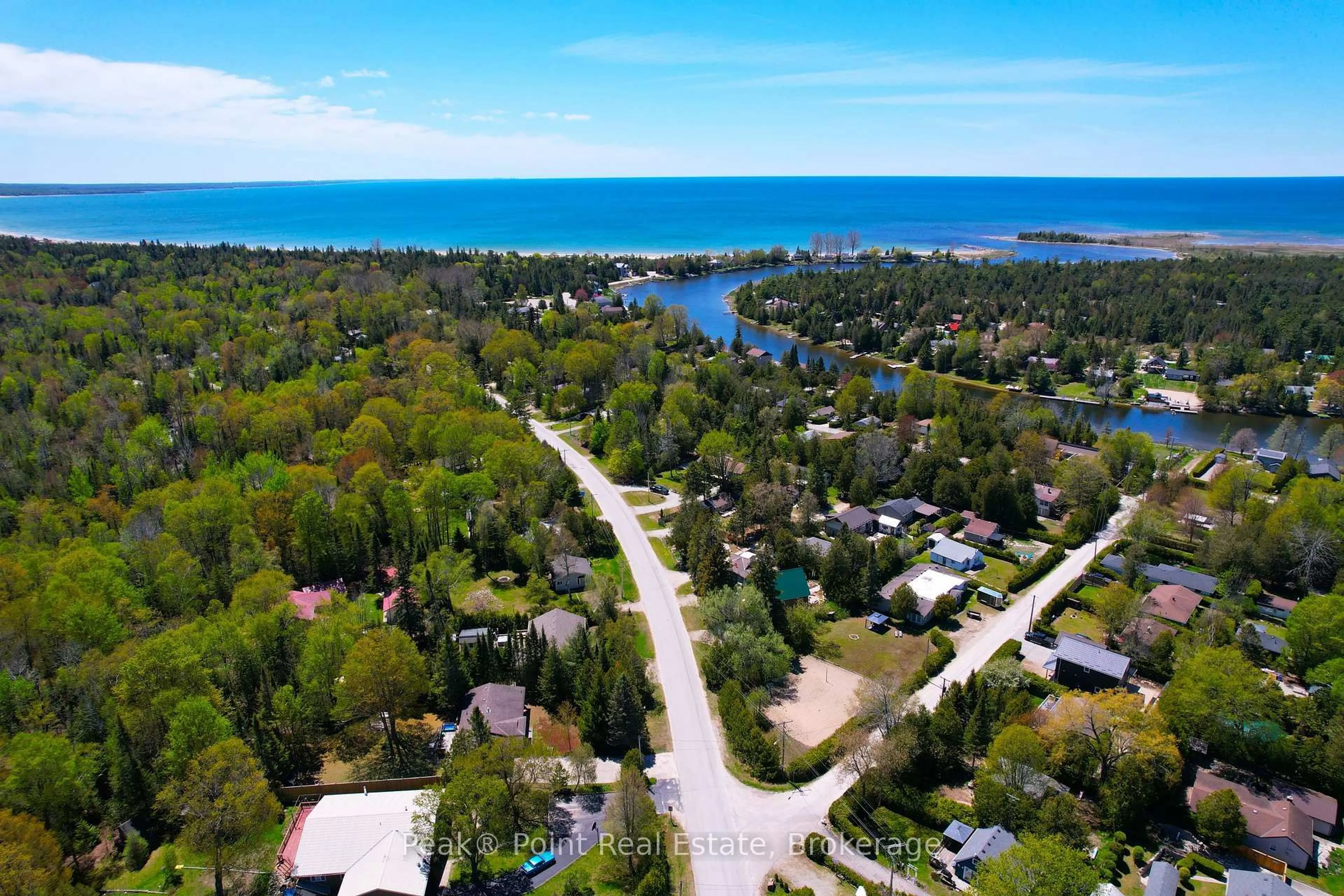A pic from outside/outdoor area/front of a property/back of a property/a pic from drone, water/lake/river/ocean view for 1245 SAUBLE FALLS Rd, South Bruce Peninsula Ontario N0H 2G0