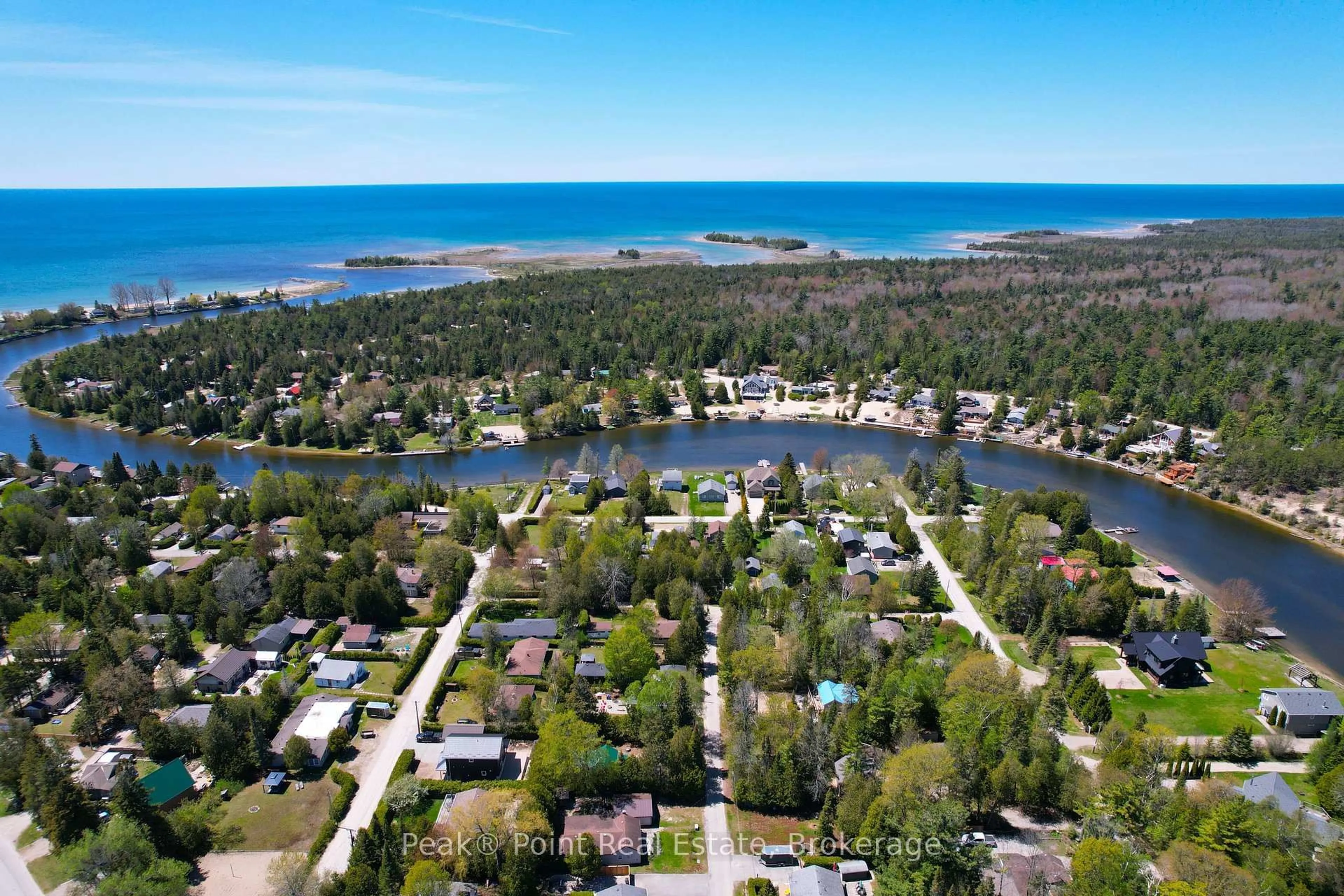 A pic from outside/outdoor area/front of a property/back of a property/a pic from drone, water/lake/river/ocean view for 1245 SAUBLE FALLS Rd, South Bruce Peninsula Ontario N0H 2G0