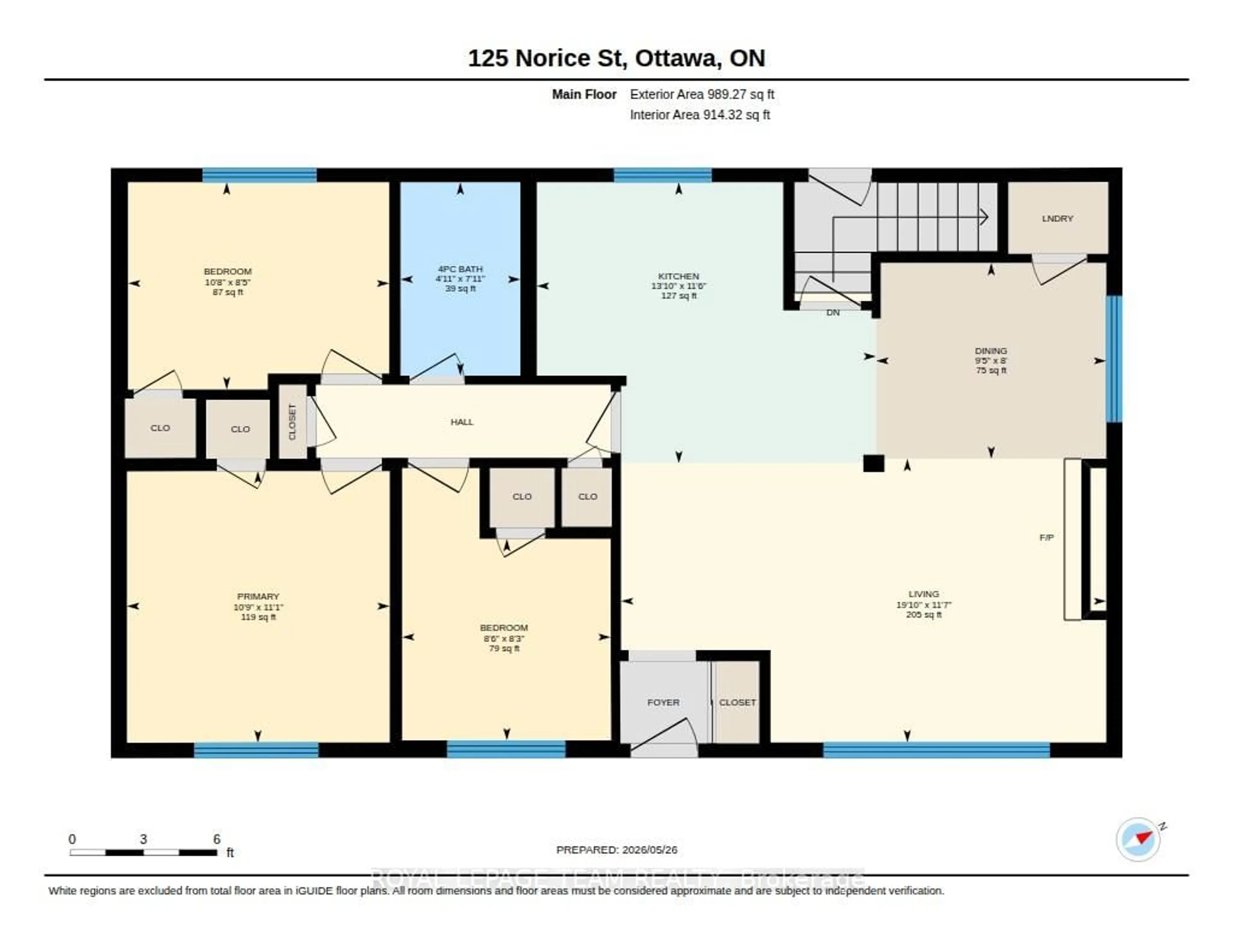 Floor plan for 125 Norice St, Ottawa Ontario K2G 2Y2