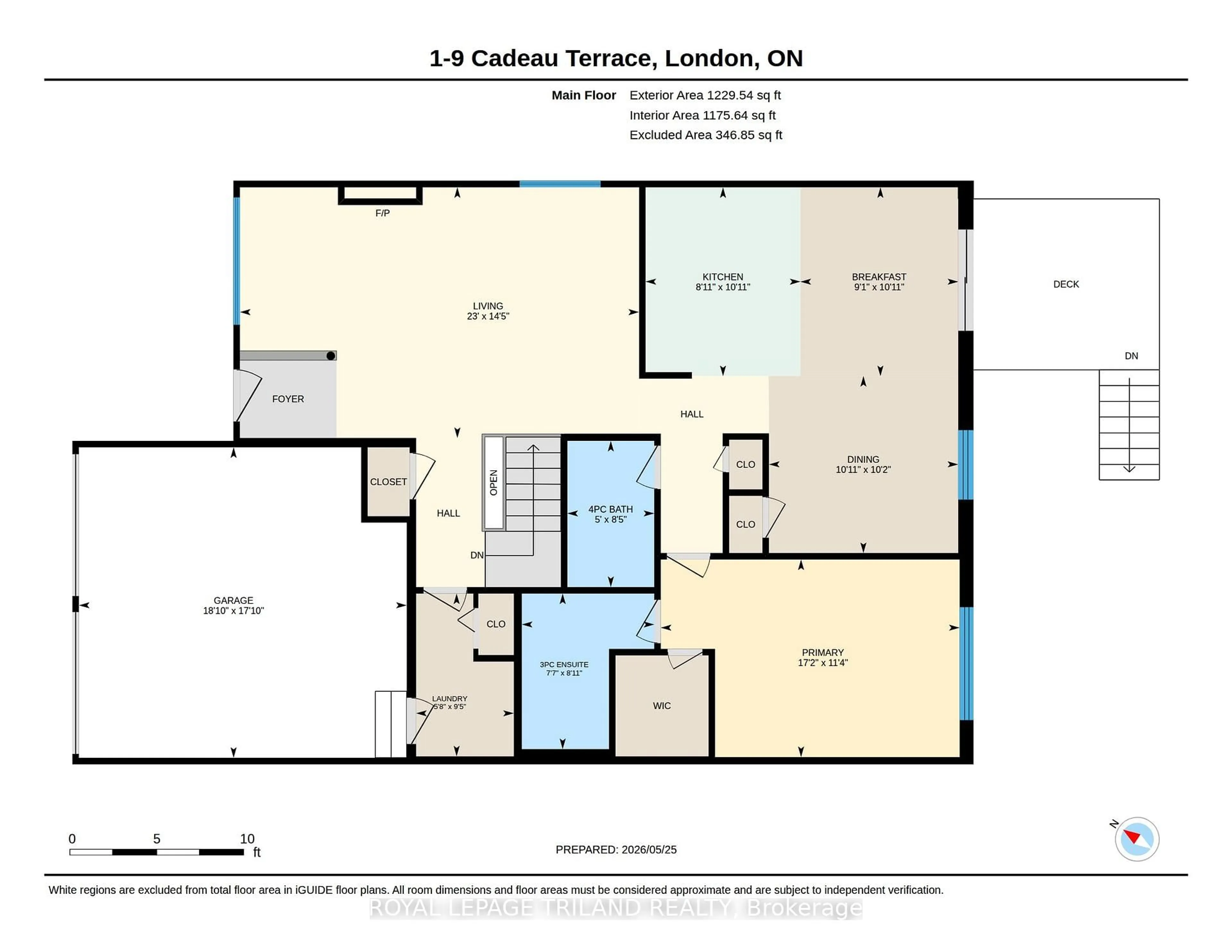 Floor plan for 9 Cadeau Terr #1, London South Ontario N6K 4T5