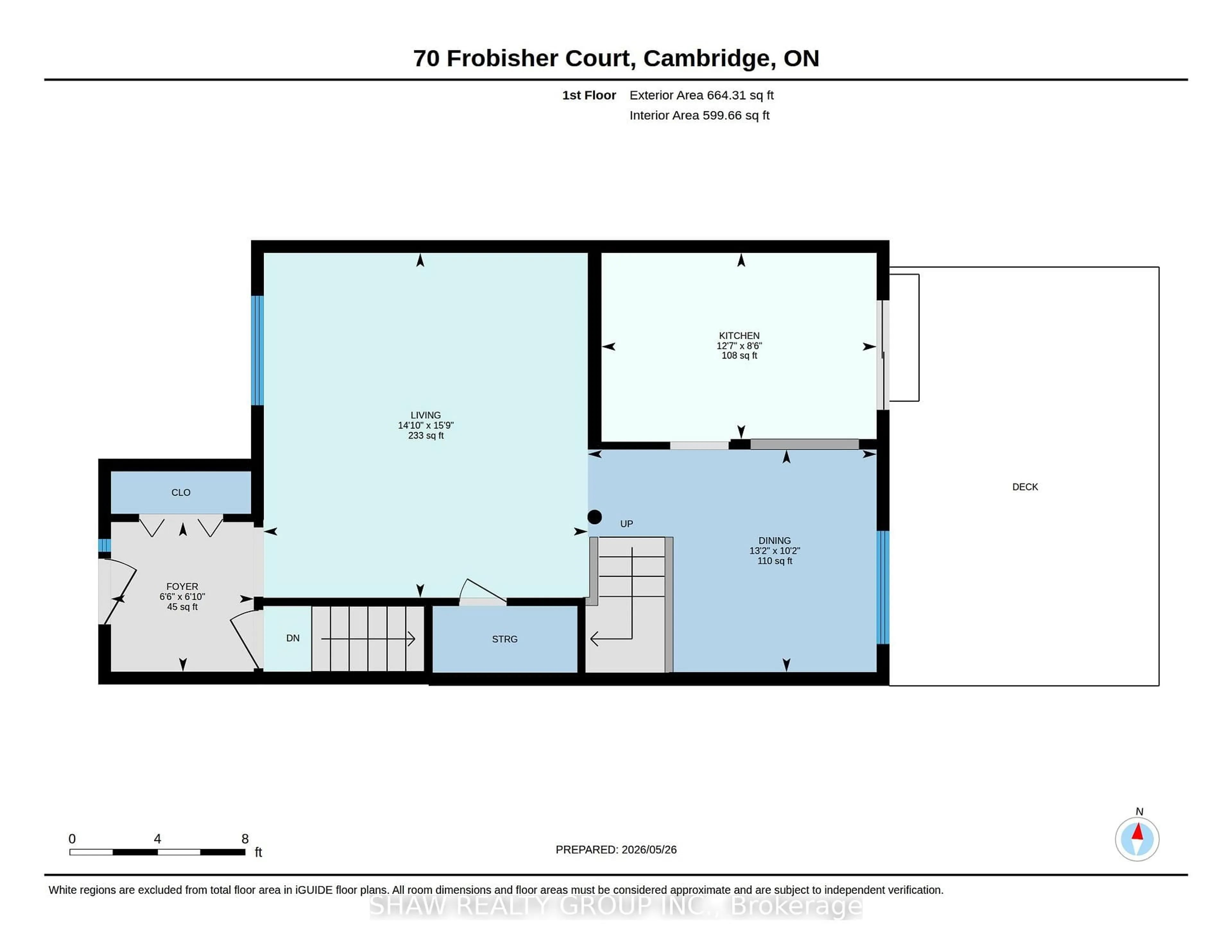 Floor plan for 70 Frobisher Crt, Cambridge Ontario N1R 6Z5