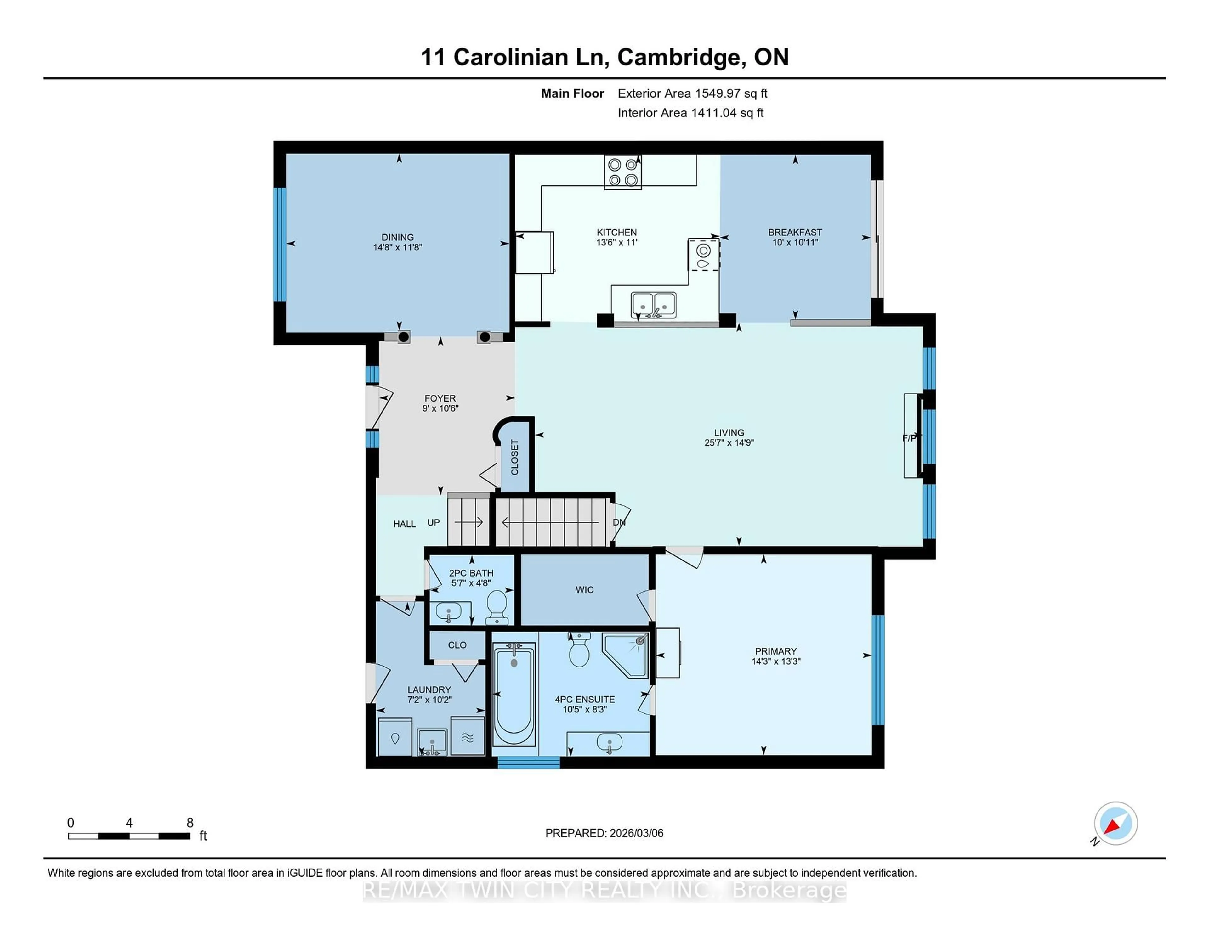 Floor plan for 11 Carolinian Lane, Cambridge Ontario N1S 5B5