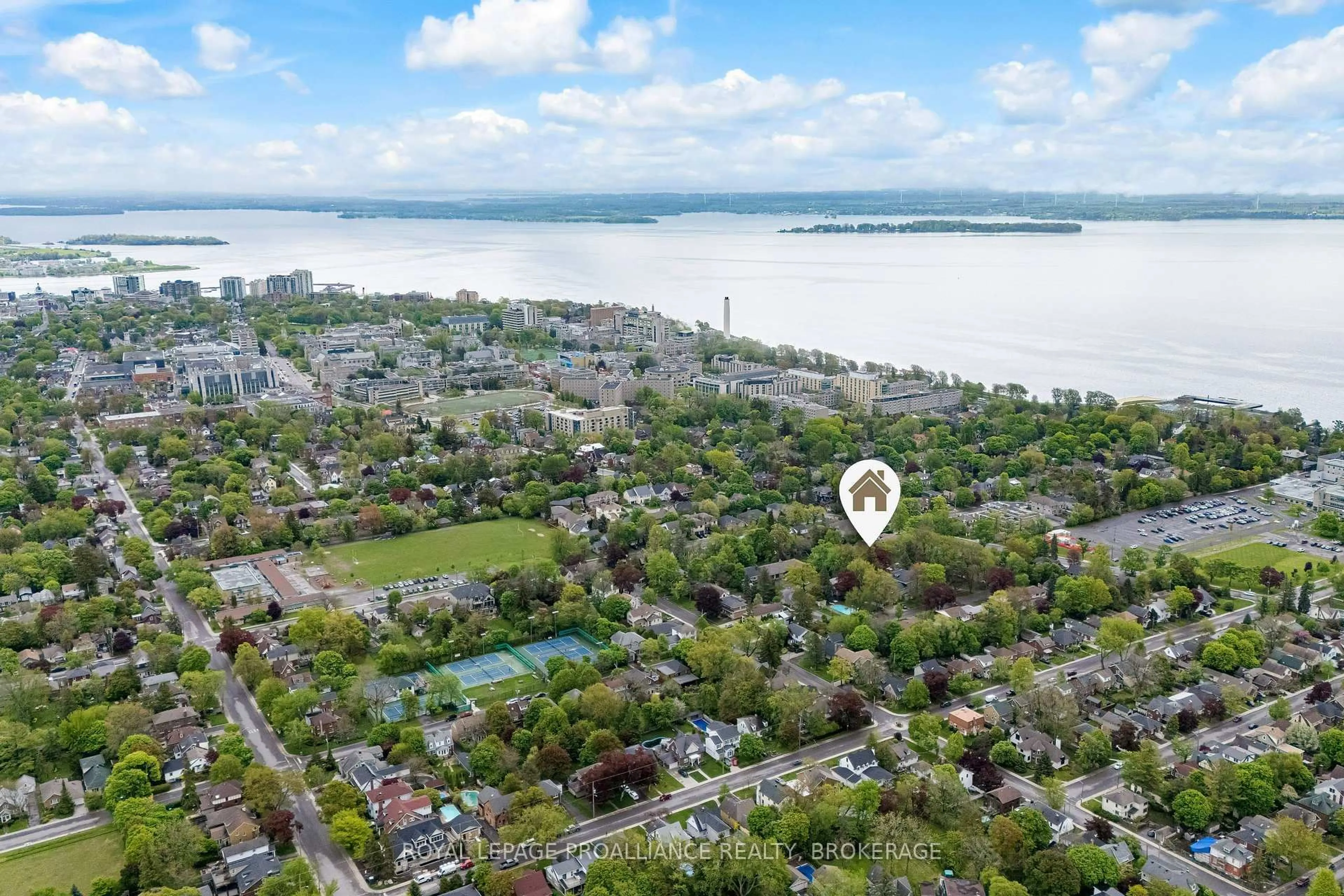 A pic from outside/outdoor area/front of a property/back of a property/a pic from drone, water/lake/river/ocean view for 29 Hillcroft Dr, Kingston Ontario K7L 4E8
