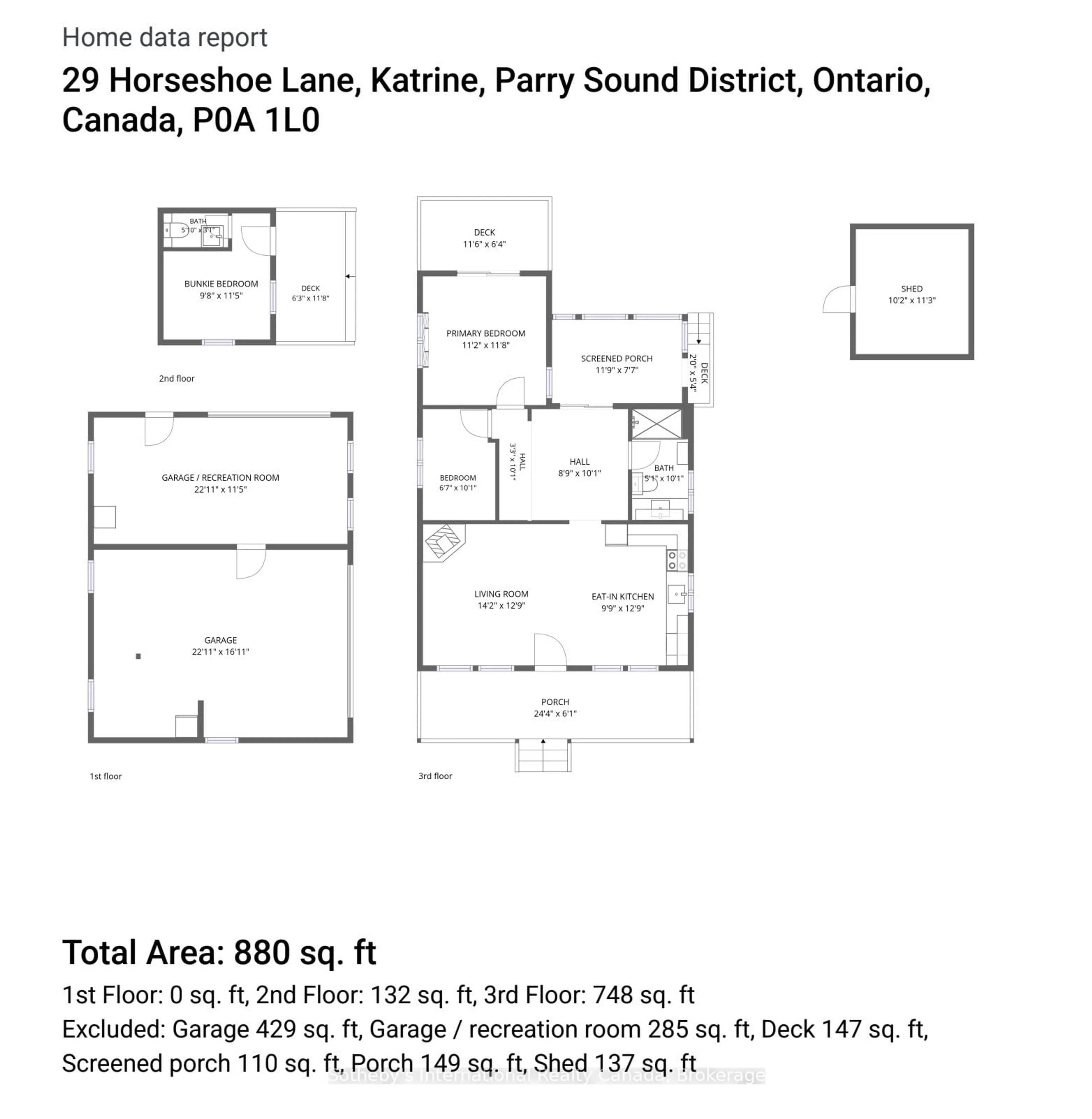 Floor plan for 29 Horseshoe Lane, Armour Ontario P0A 1J0