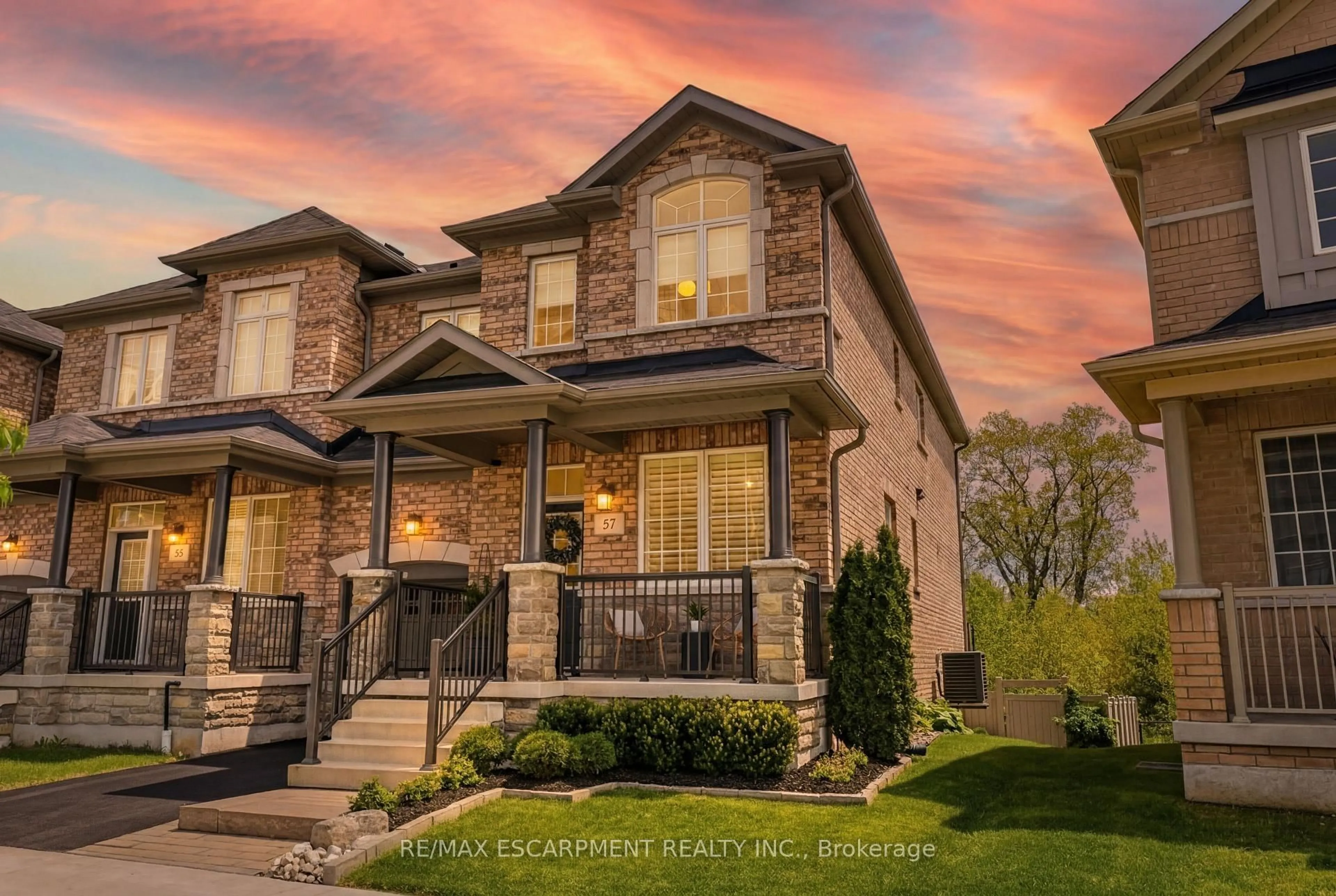 Home with brick exterior material, street for 57 Riverwalk Dr, Hamilton Ontario L8B 1X3