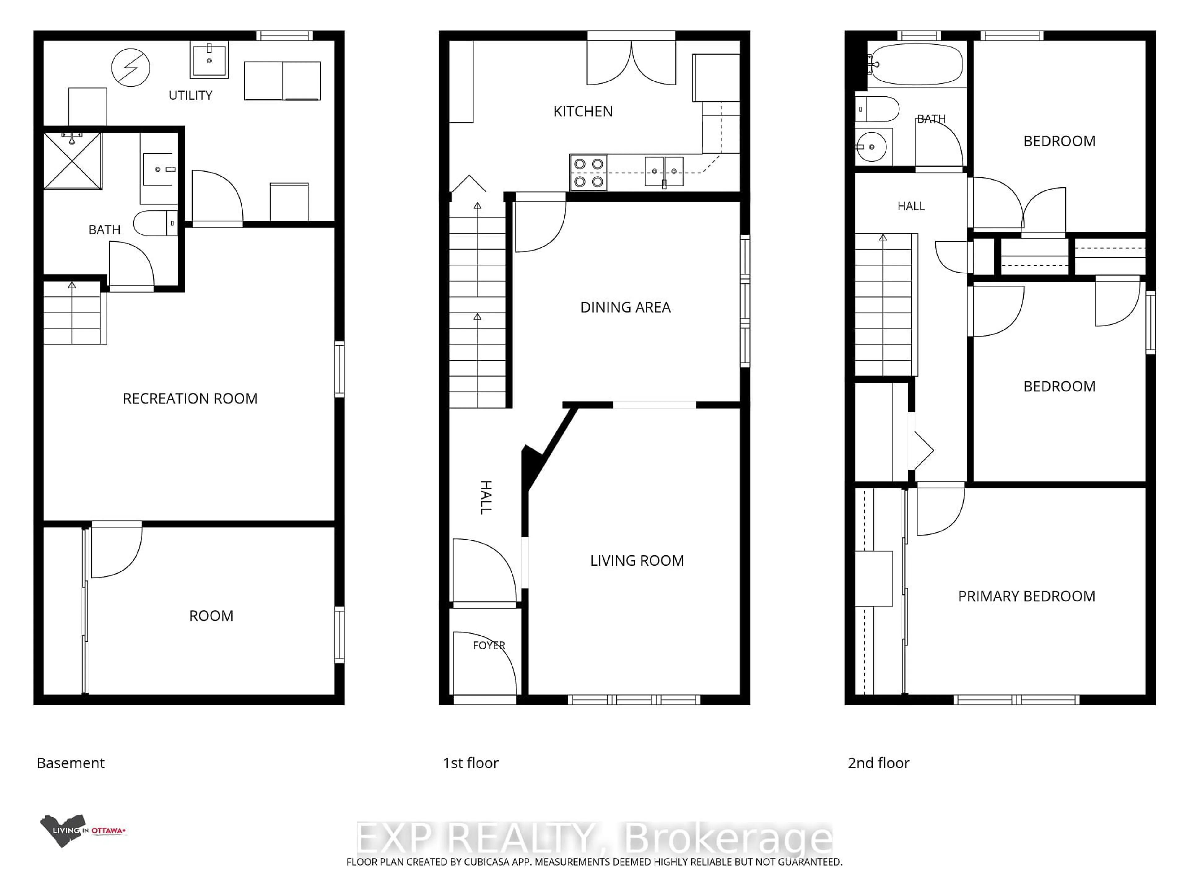 Floor plan for 46 Kinnear St, Ottawa Ontario K1Y 3R6