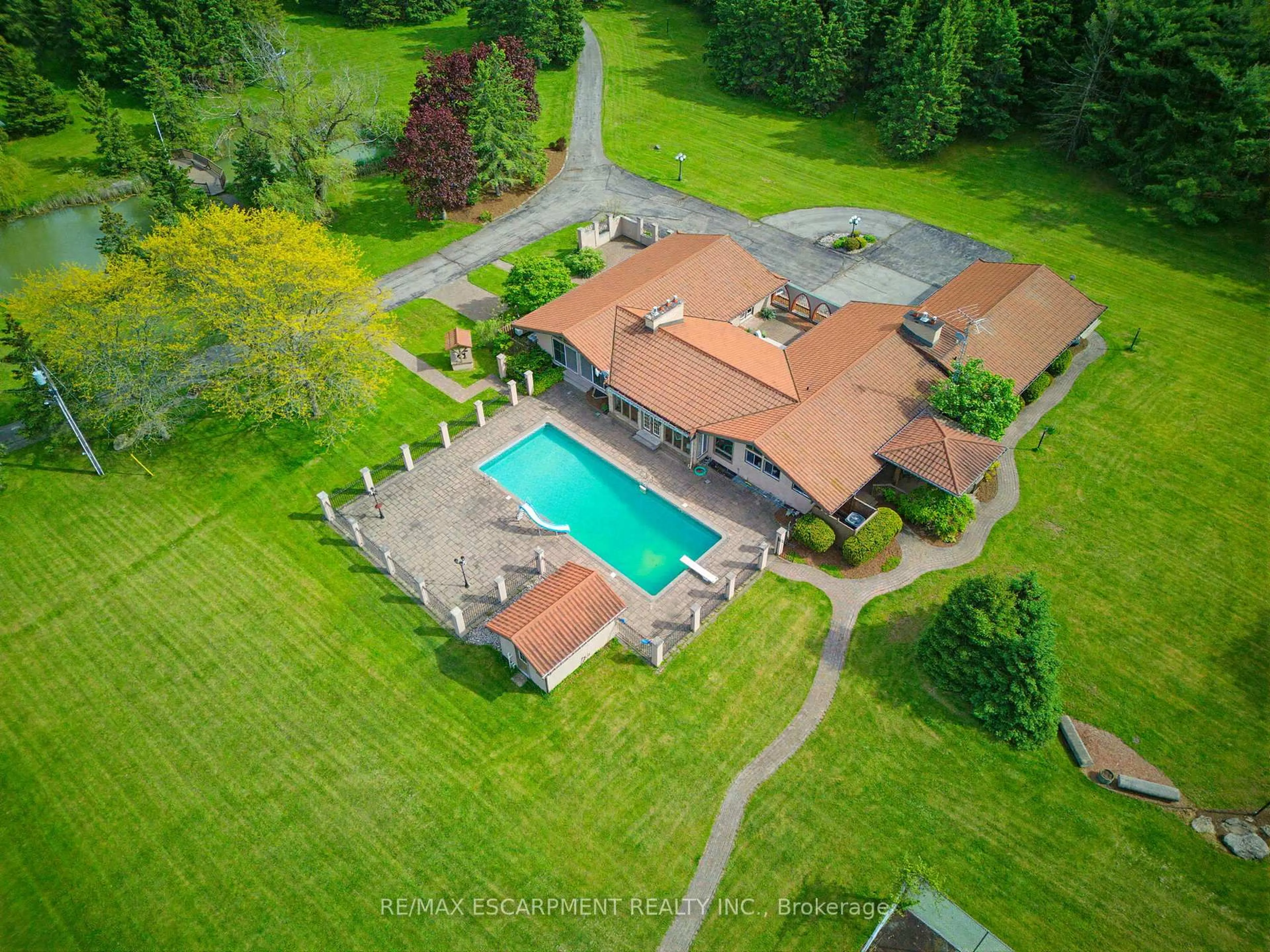A pic from outside/outdoor area/front of a property/back of a property/a pic from drone, water/lake/river/ocean view for 4274 Highway 56, Hamilton Ontario L0R 1C0