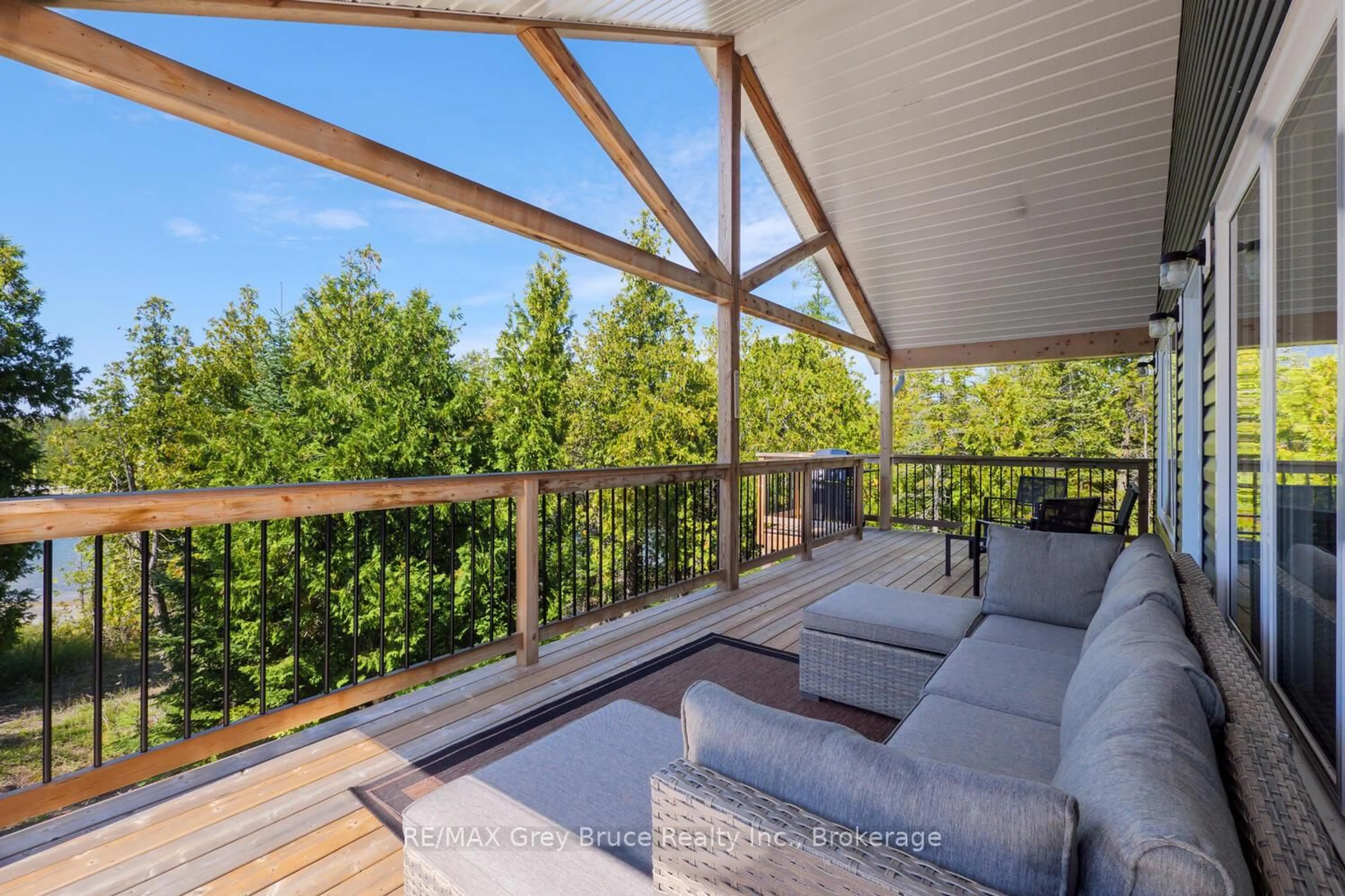 Patio, forest/trees view for 38 Bay Shore Ave, Northern Bruce Peninsula Ontario N0H 2R0