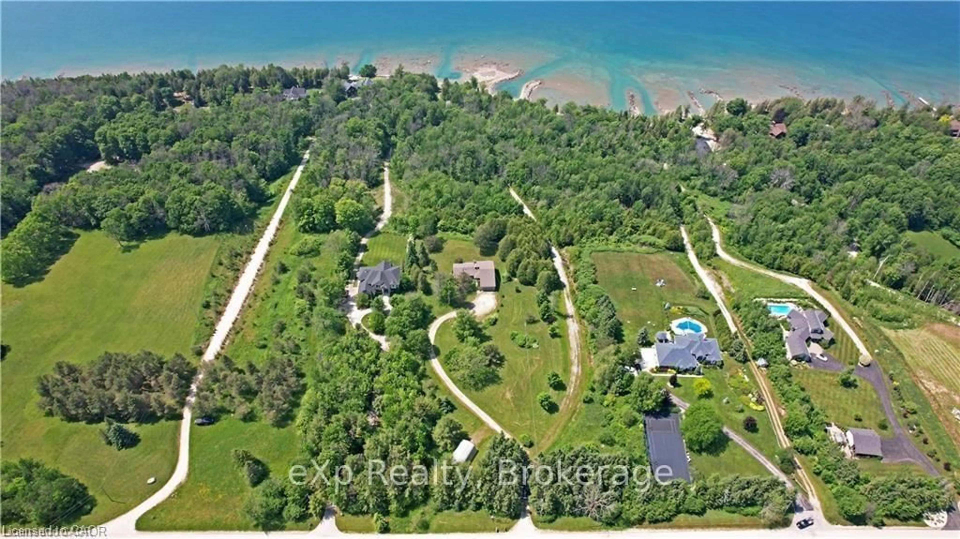A pic from outside/outdoor area/front of a property/back of a property/a pic from drone, water/lake/river/ocean view for 350320 Concession Road A, Meaford Ontario N0H 1B0