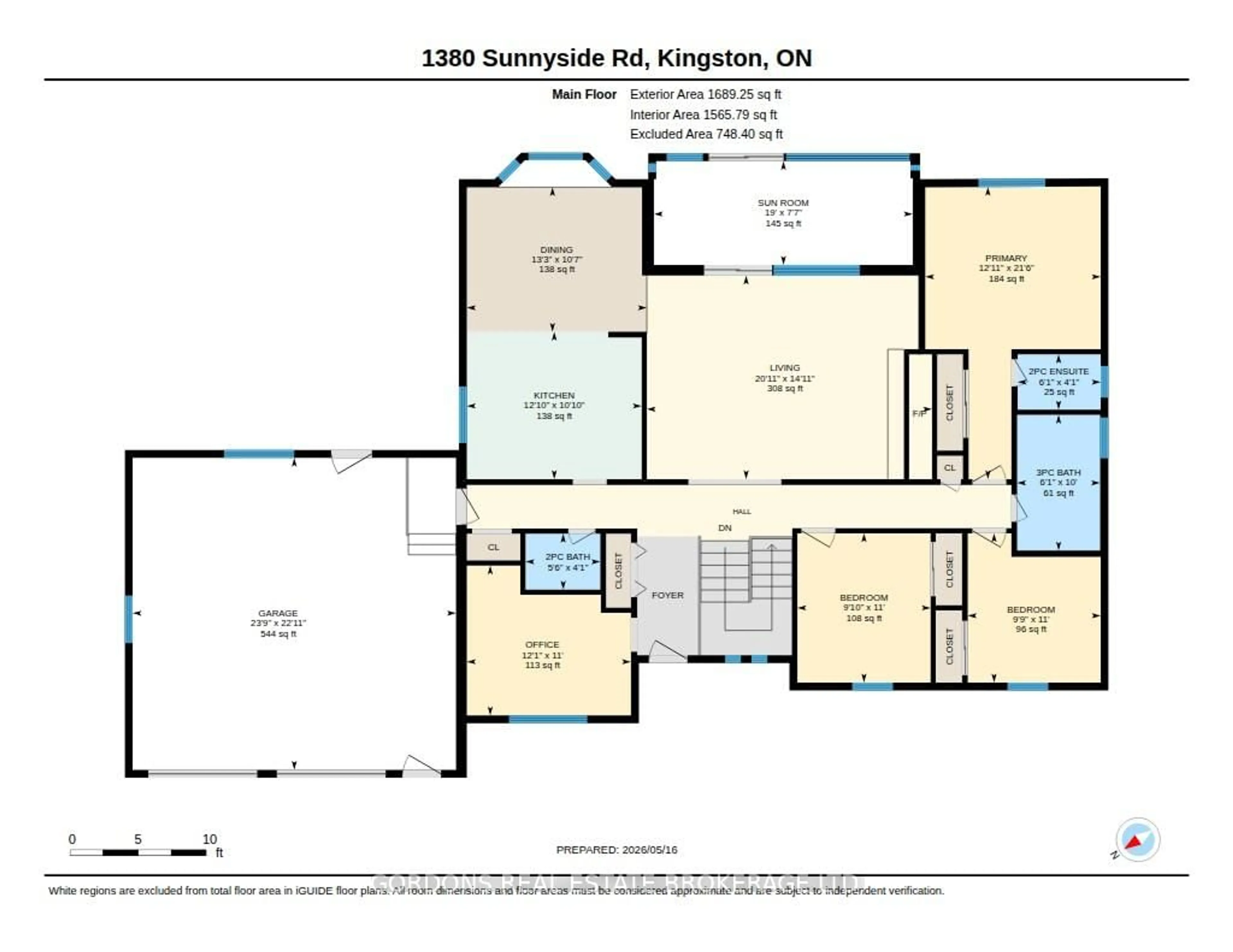 Floor plan for 1380 Sunnyside Rd, Kingston Ontario K7L 4V4
