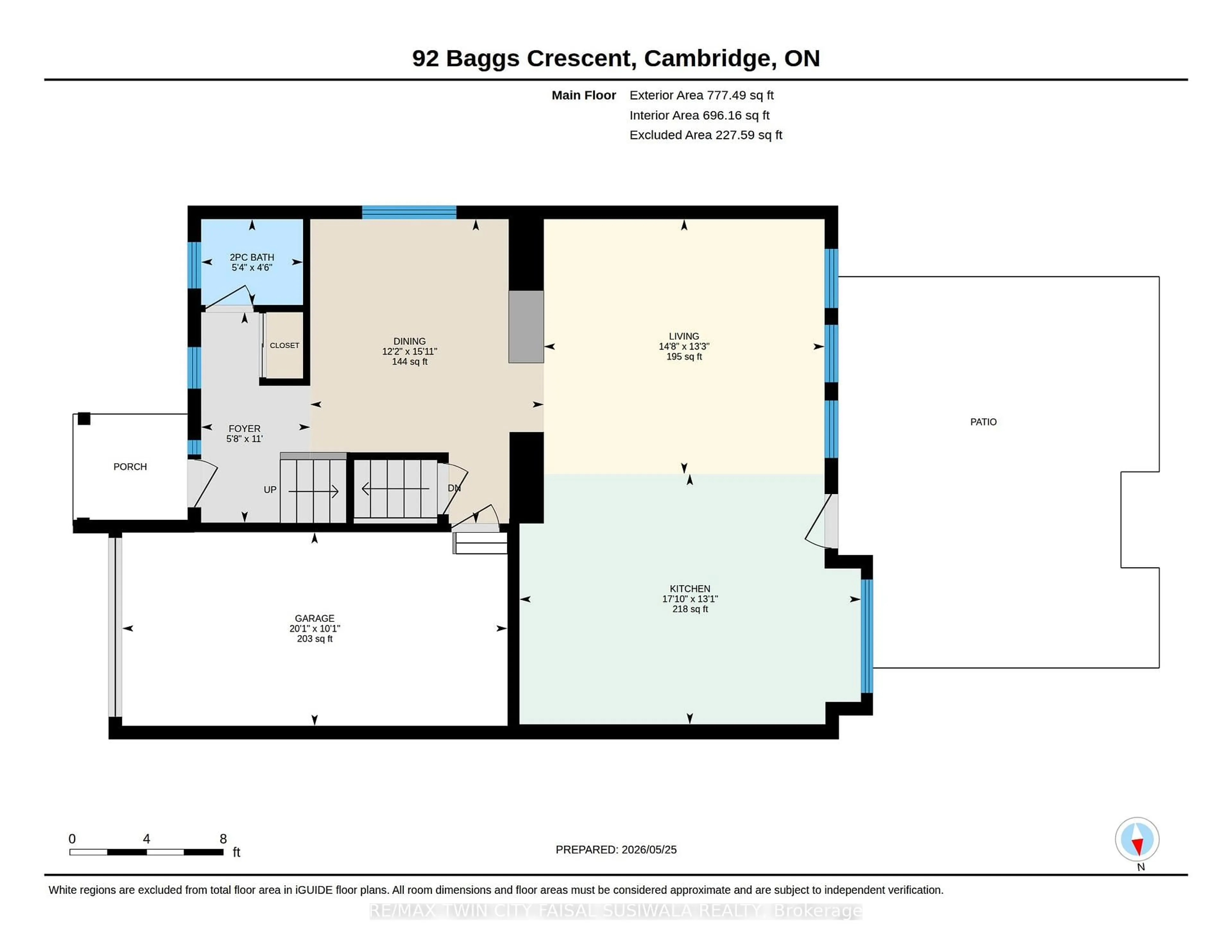 Floor plan for 92 Baggs Cres, Cambridge Ontario N1T 2E8