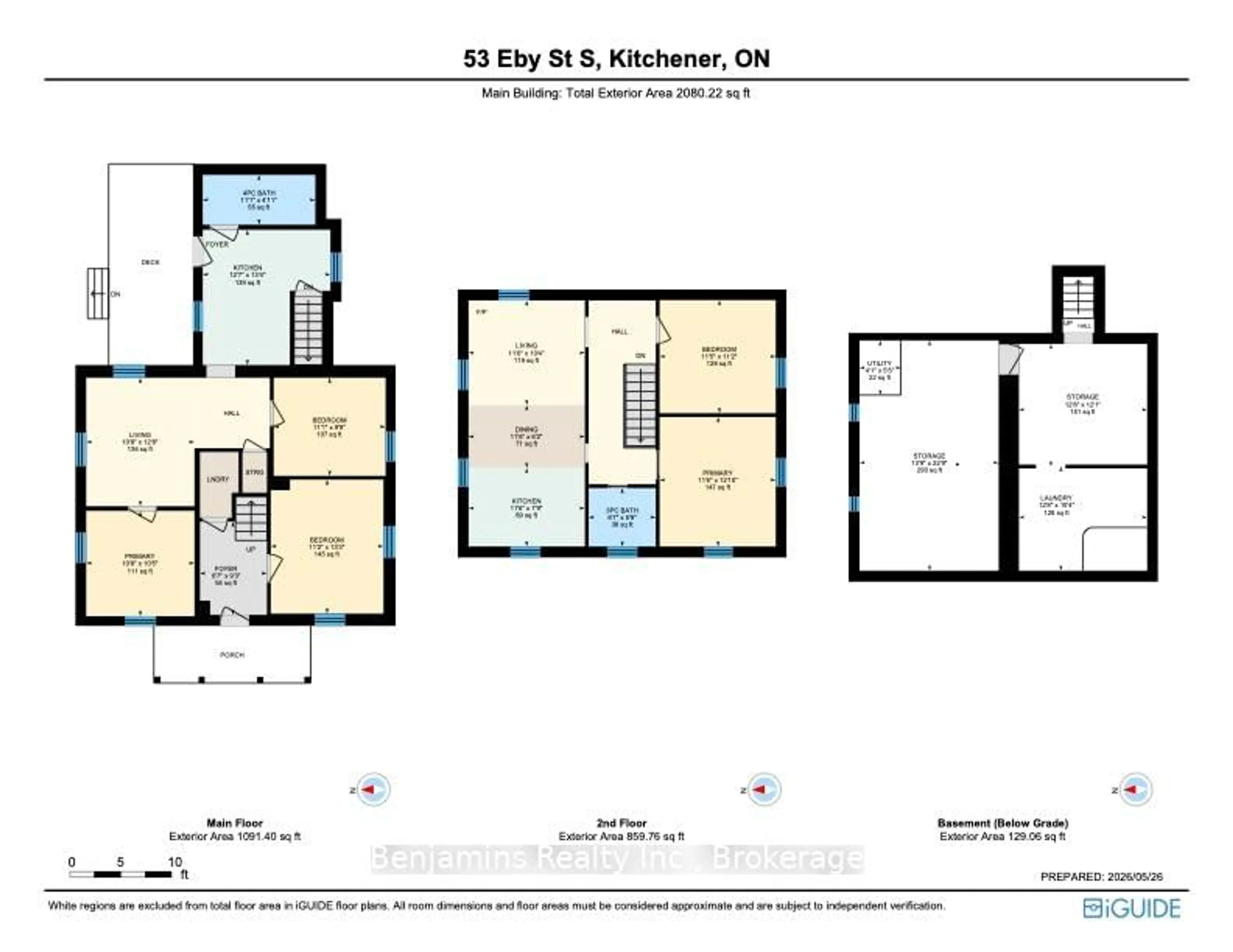 Floor plan for 53 Eby St, Kitchener Ontario N2G 3K9