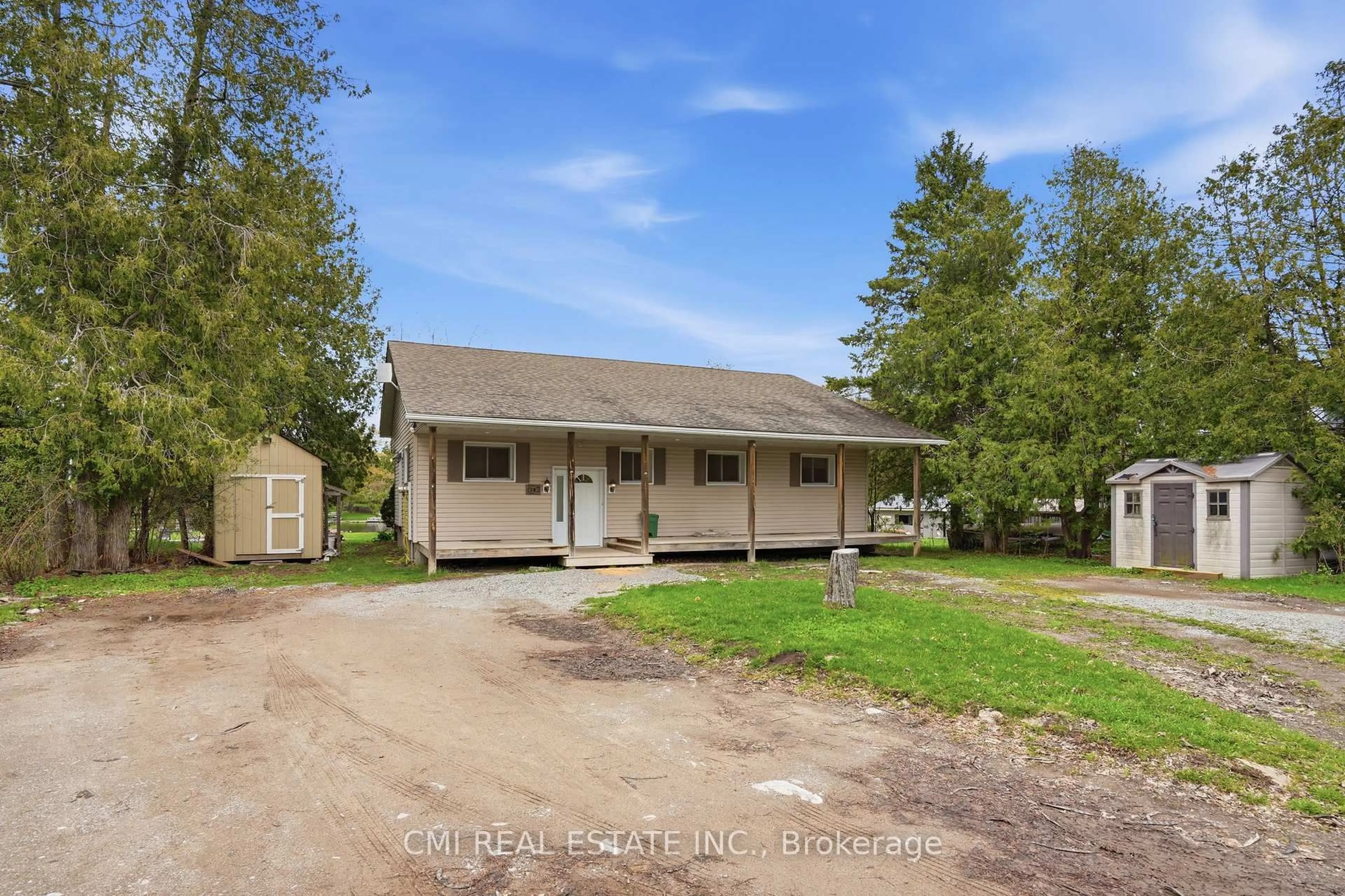 A pic from outside/outdoor area/front of a property/back of a property/a pic from drone, street for 28 River Dr, Kawartha Lakes Ontario K0M 1N0