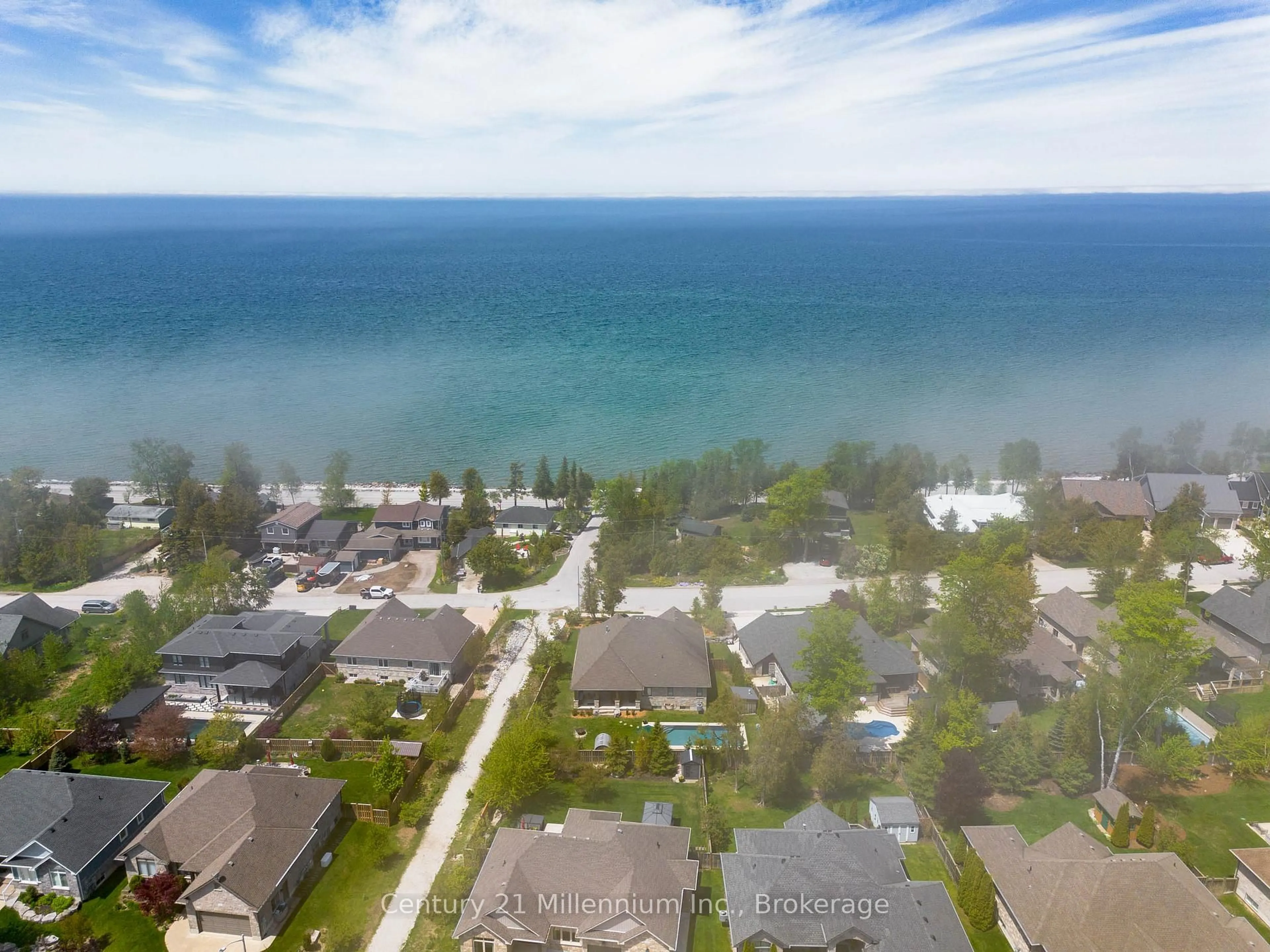 A pic from outside/outdoor area/front of a property/back of a property/a pic from drone, water/lake/river/ocean view for 46 Fenton Dr, Saugeen Shores Ontario N0H 2C6