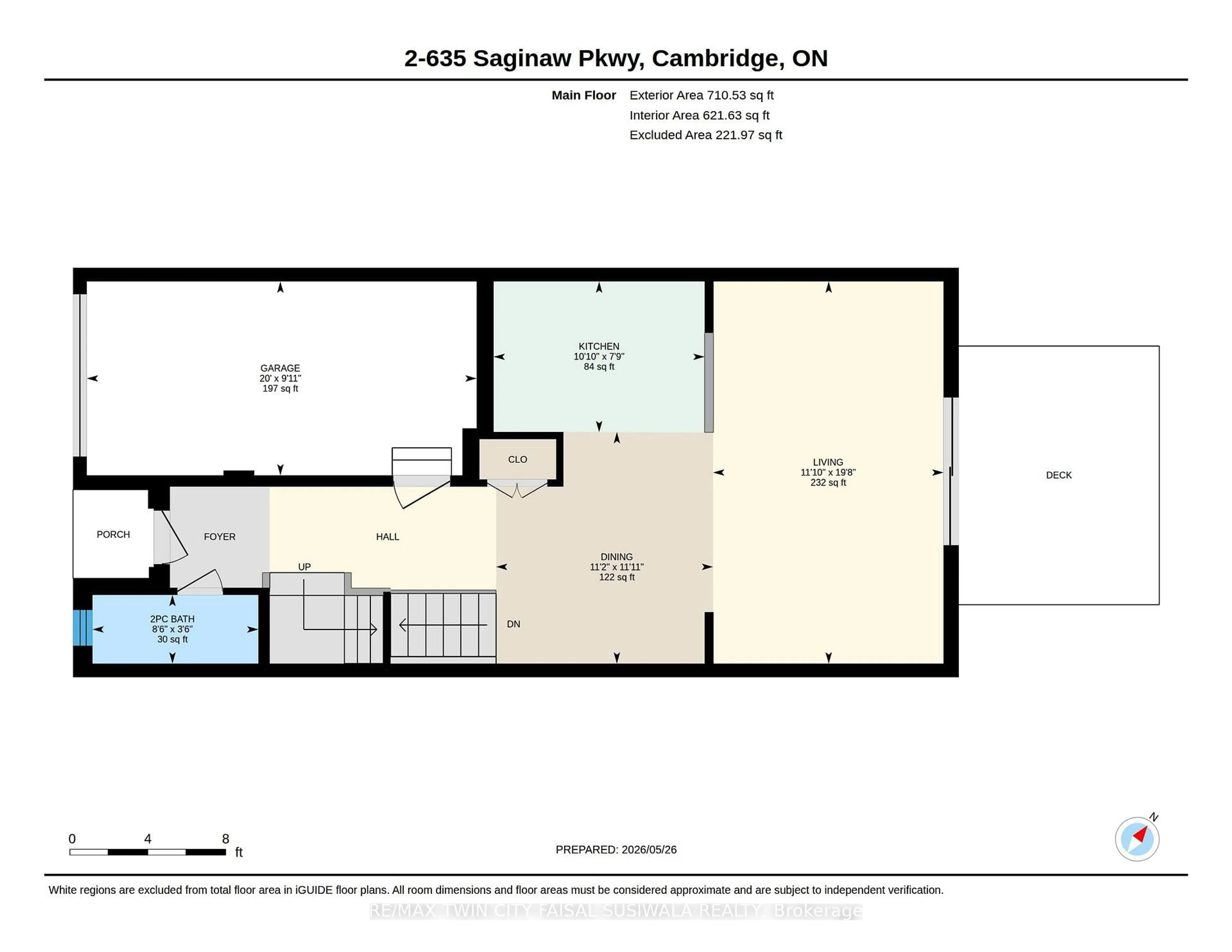 Floor plan for 635 Saginaw Pkwy #2, Cambridge Ontario N1T 0C1