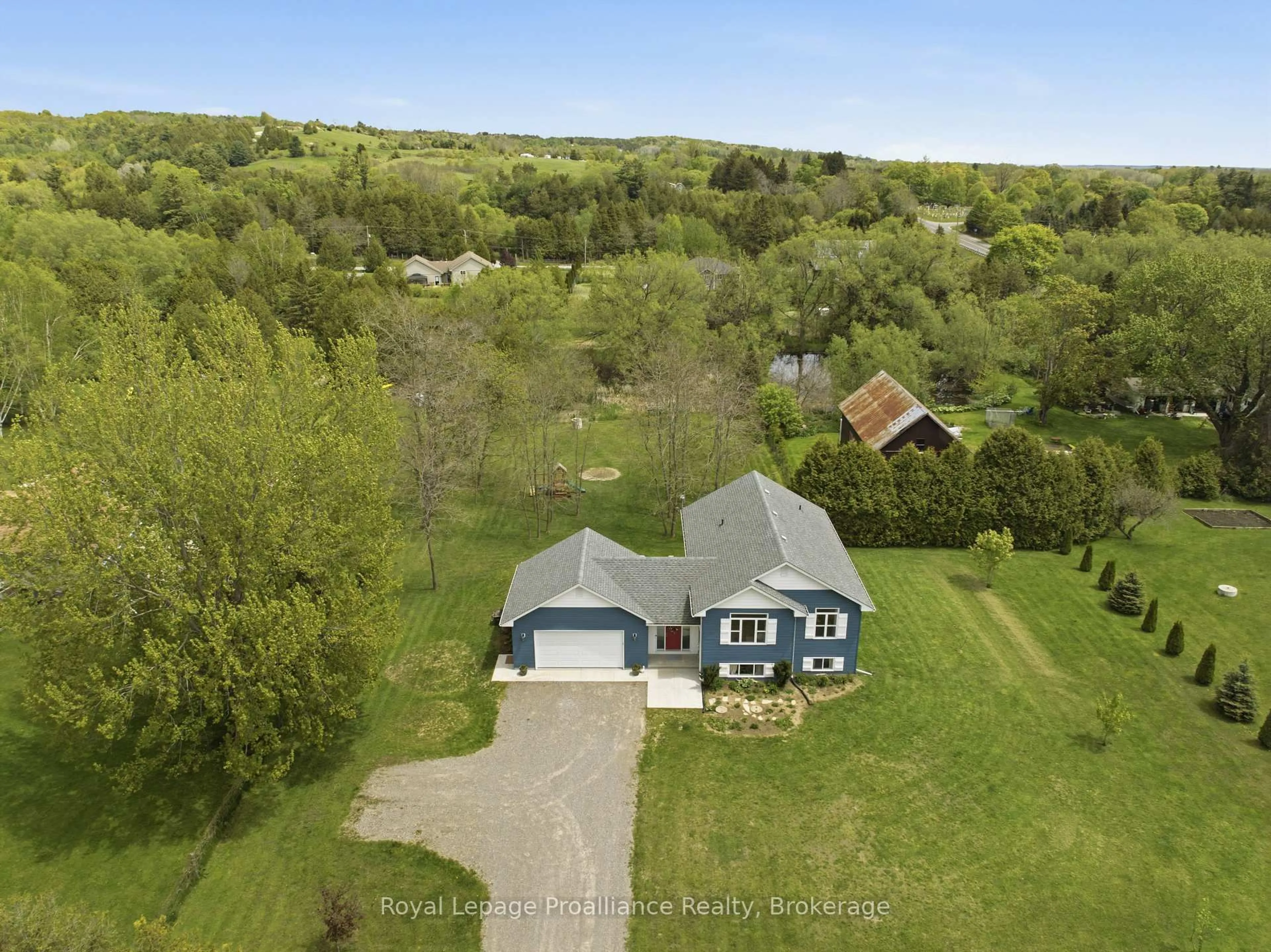 A pic from outside/outdoor area/front of a property/back of a property/a pic from drone, water/lake/river/ocean view for 119 Jackson Dr, Cramahe Ontario K0K 1S0