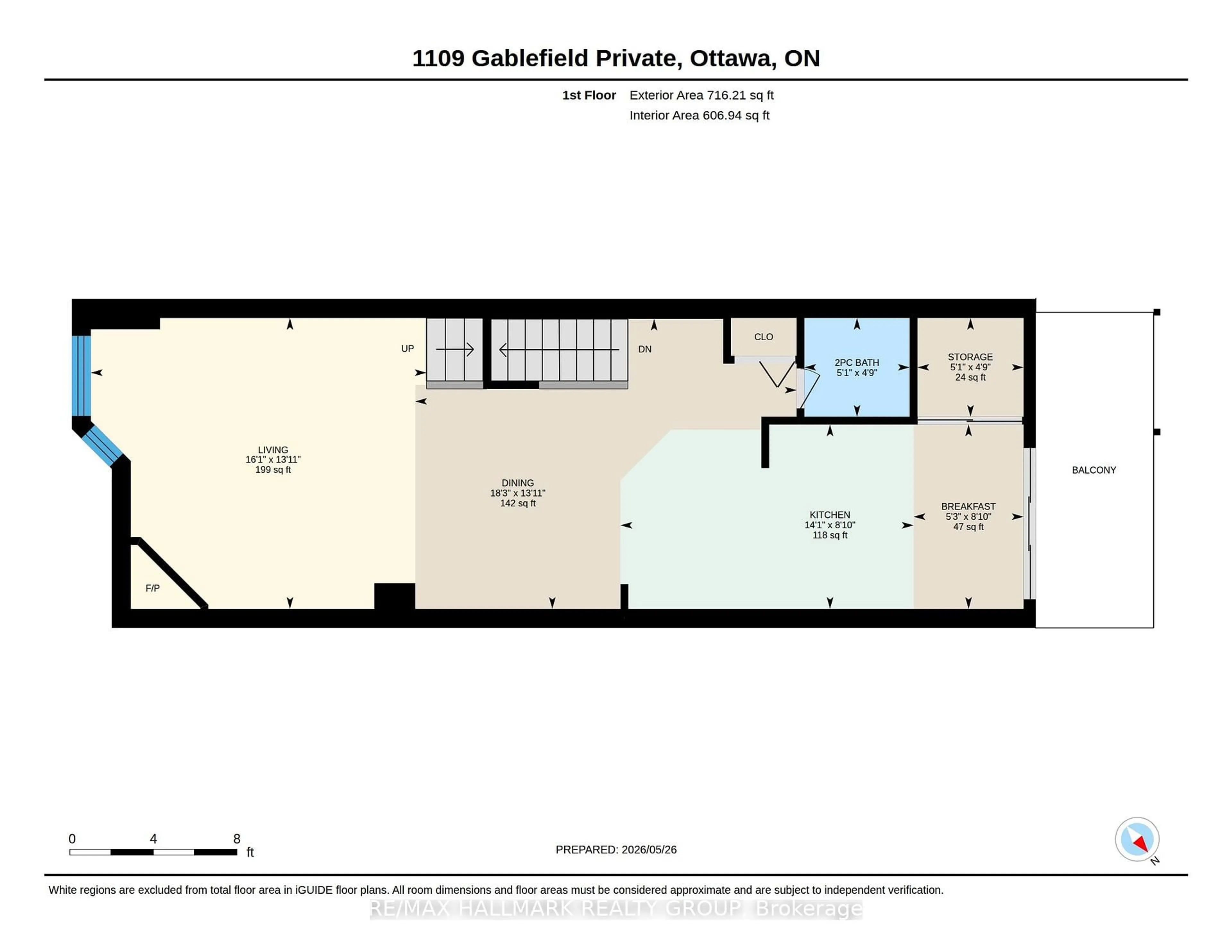 Floor plan for 1109 Gablefield Private, Ottawa Ontario K1J 1E4