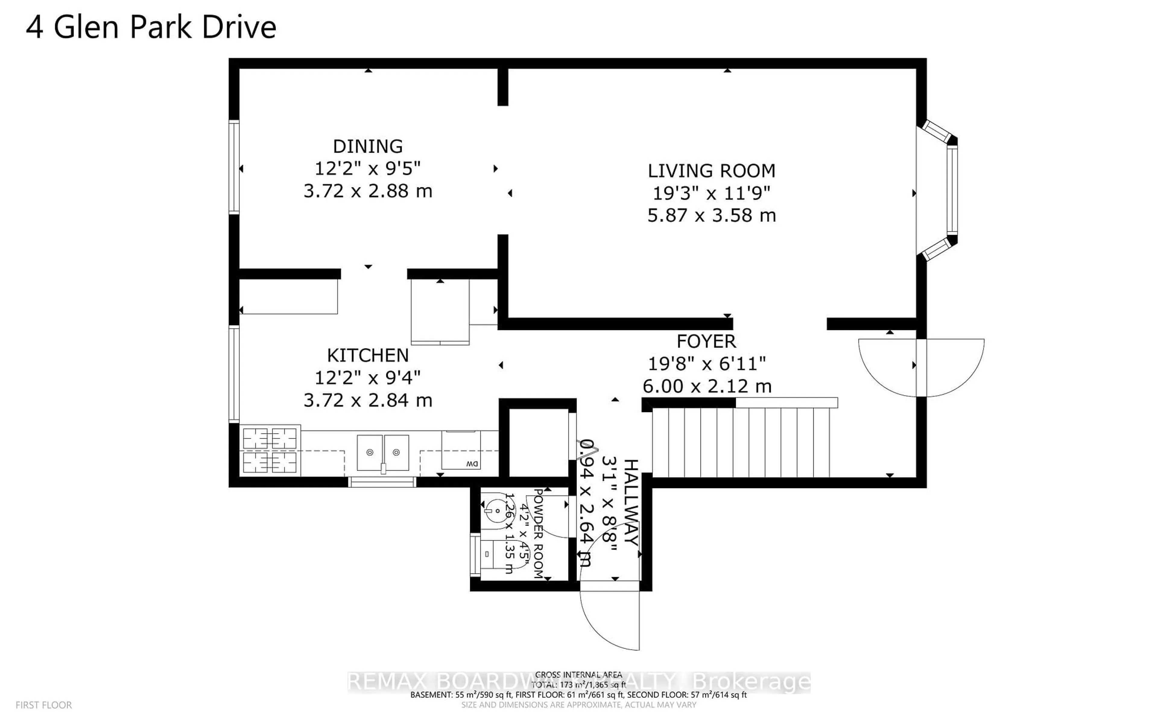 Floor plan for 4 Glen Park Dr, Ottawa Ontario K1B 3Z2