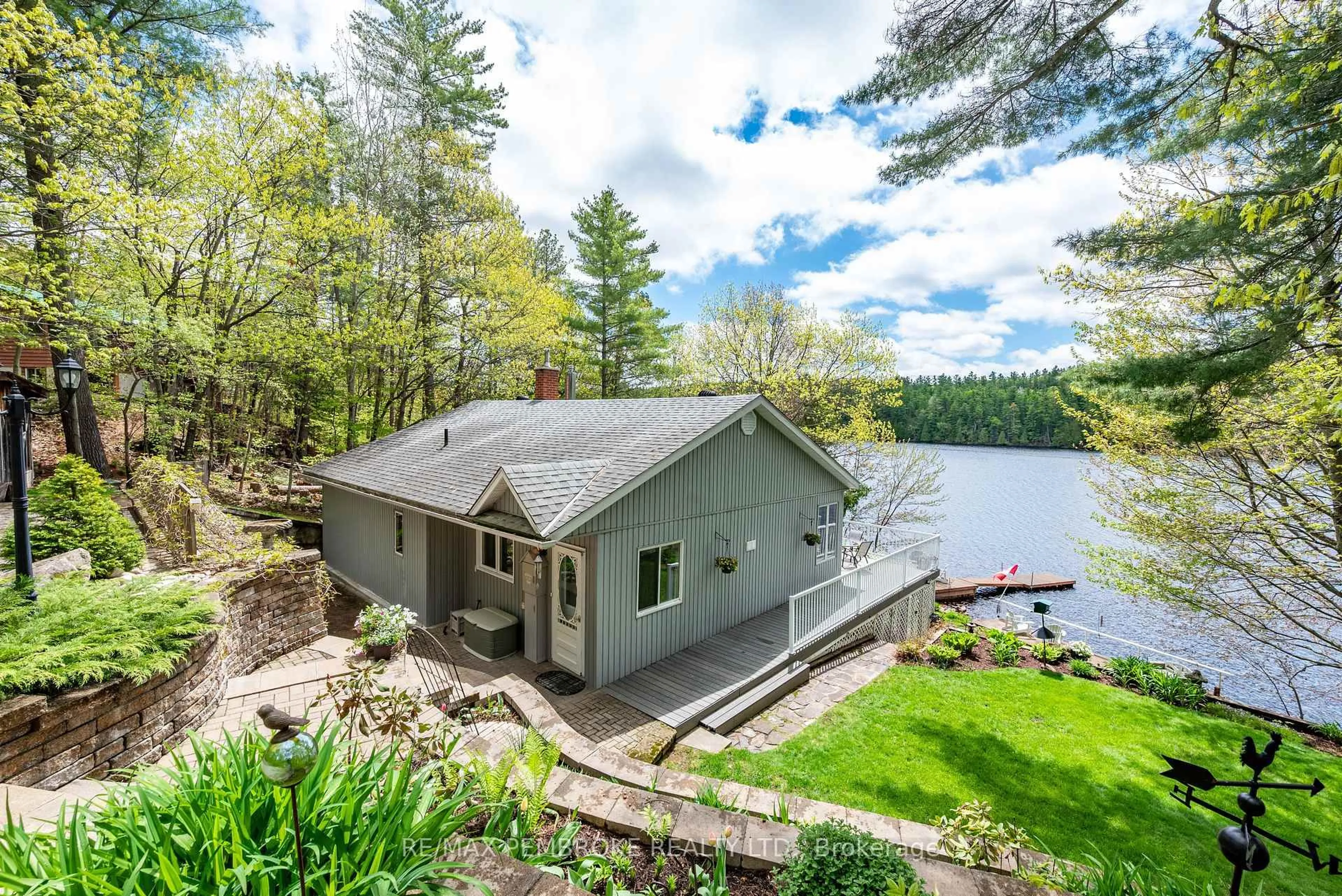 A pic from outside/outdoor area/front of a property/back of a property/a pic from drone, water/lake/river/ocean view for 93 Bilsborrow Tr, Petawawa Ontario K8H 2W8