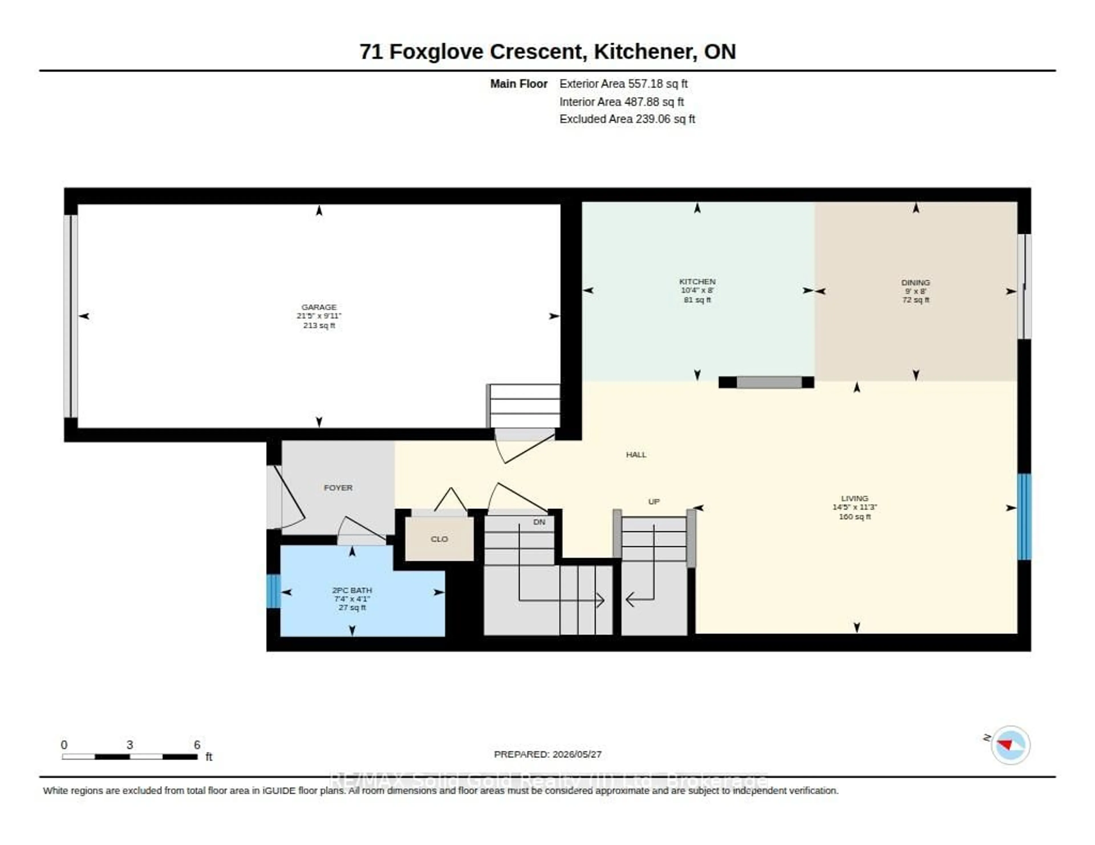 Floor plan for 71 Foxglove Cres, Kitchener Ontario N2E 3Y8