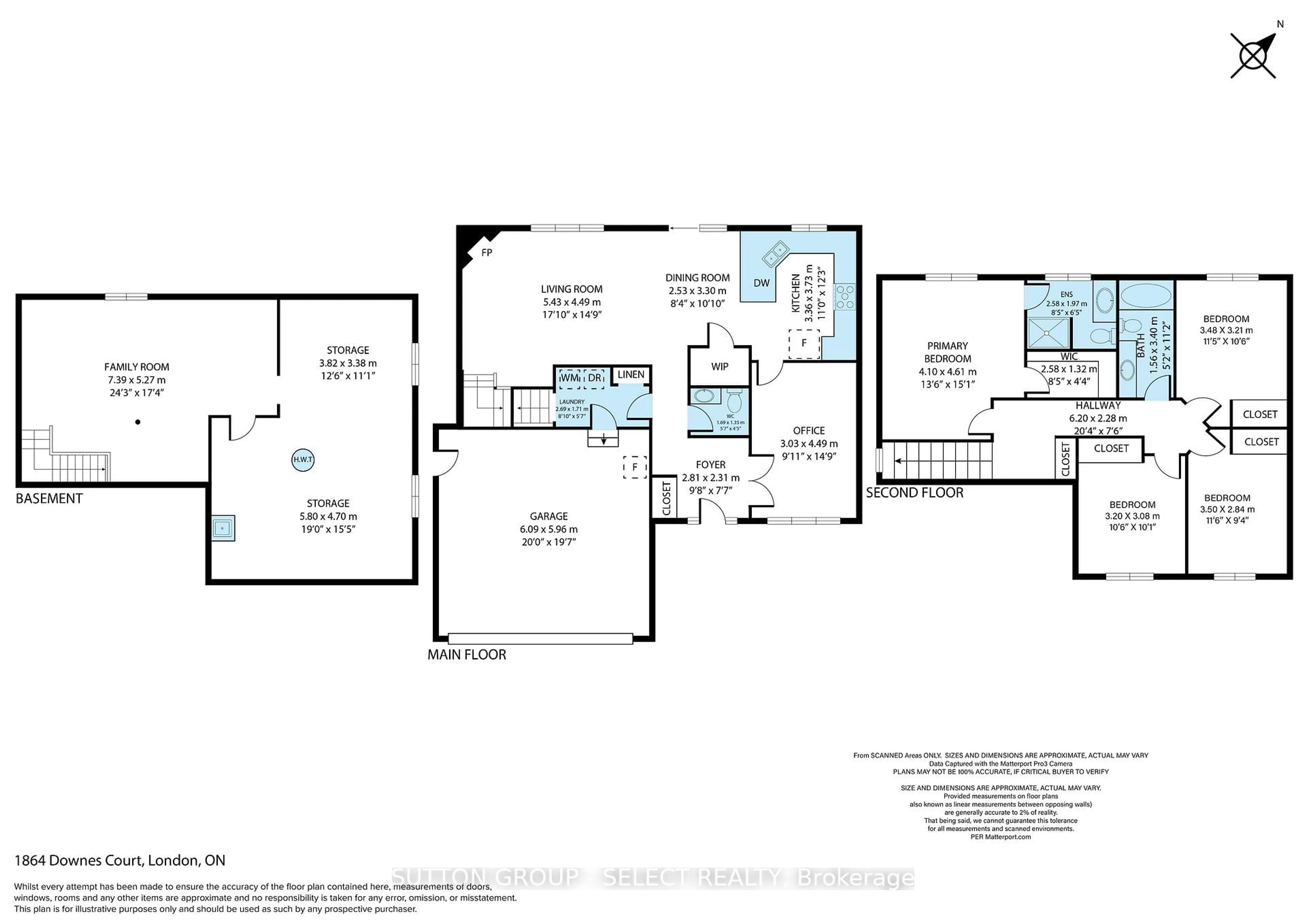 Floor plan for 1864 Downes Crt, London North Ontario N6G 5E8