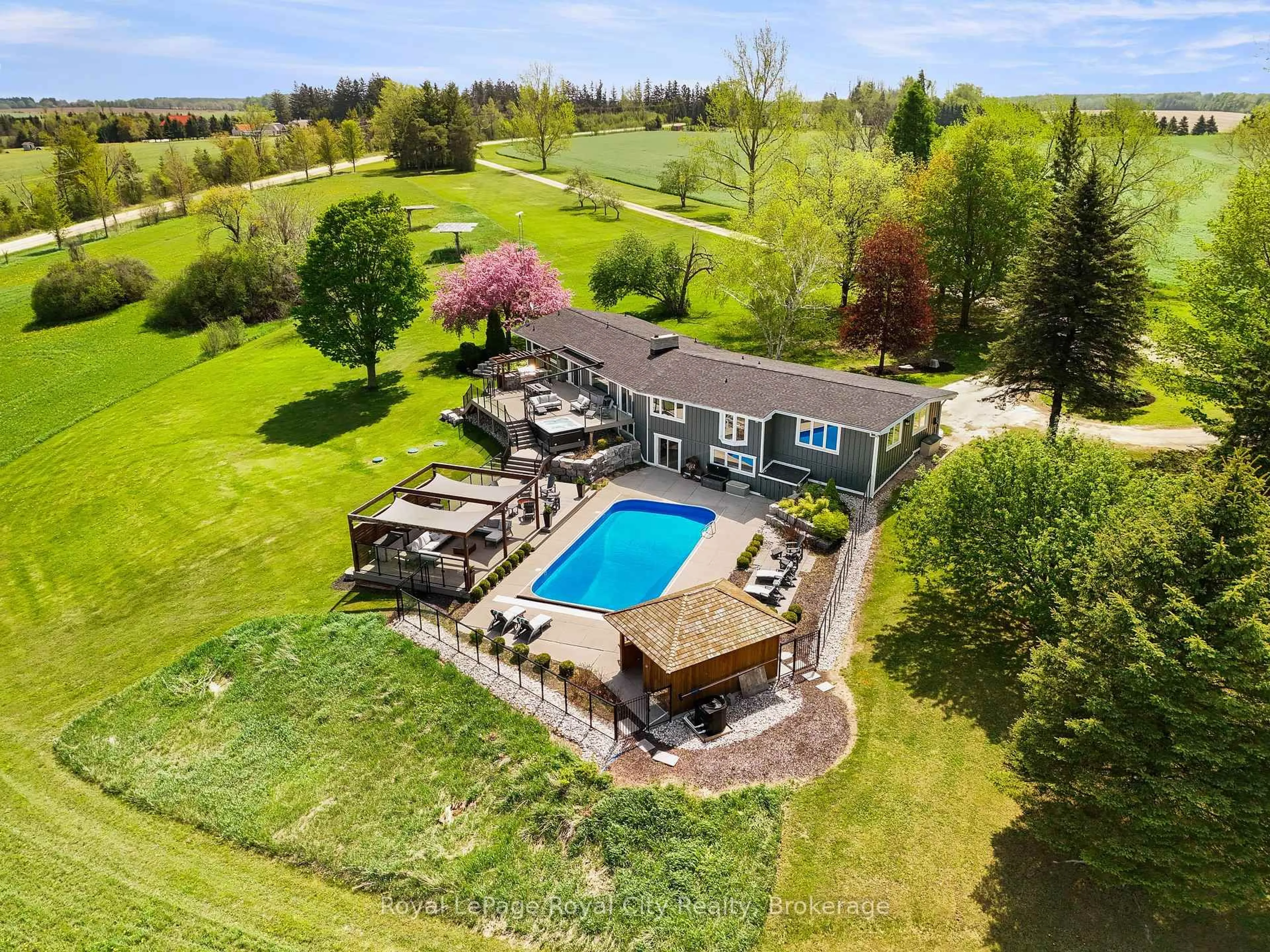 A pic from outside/outdoor area/front of a property/back of a property/a pic from drone, water/lake/river/ocean view for 5902 Sideroad 6, Centre Wellington Ontario N1H 6J2