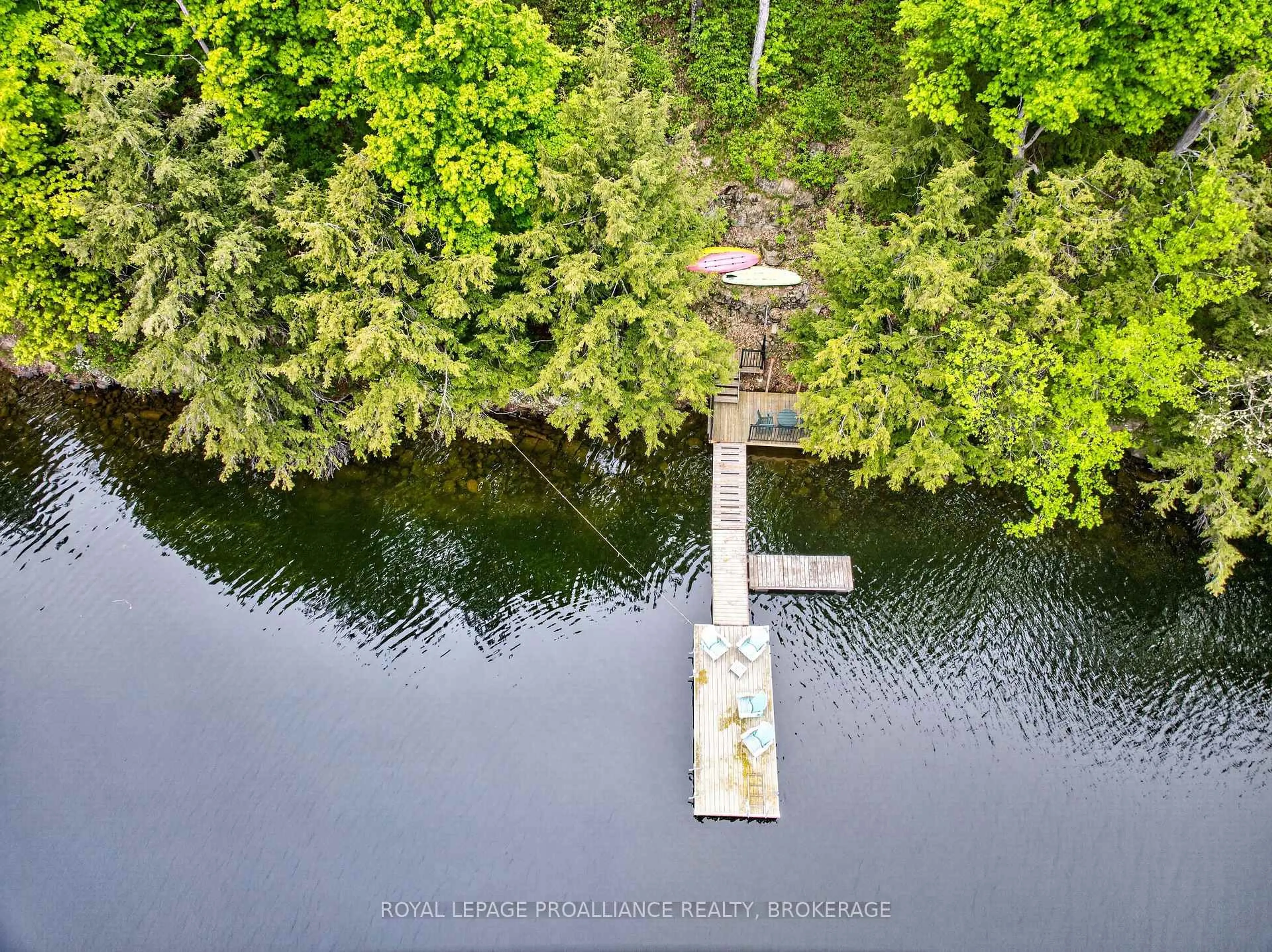 A pic from outside/outdoor area/front of a property/back of a property/a pic from drone, water/lake/river/ocean view for 1203 Bygrove Lane, Westport Ontario K0G 1X0