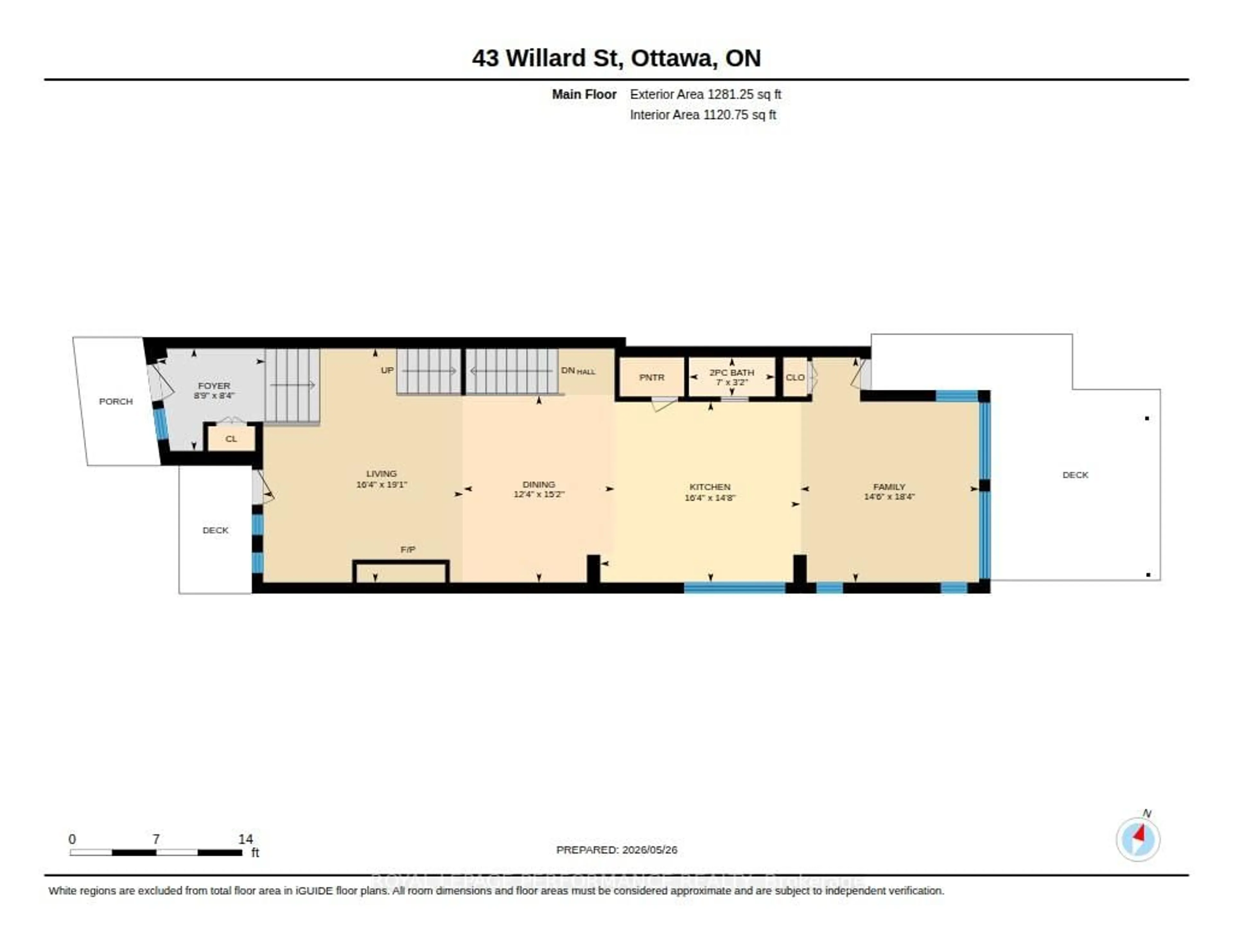 Floor plan for 43 Willard St, Ottawa Ontario K1S 1T6