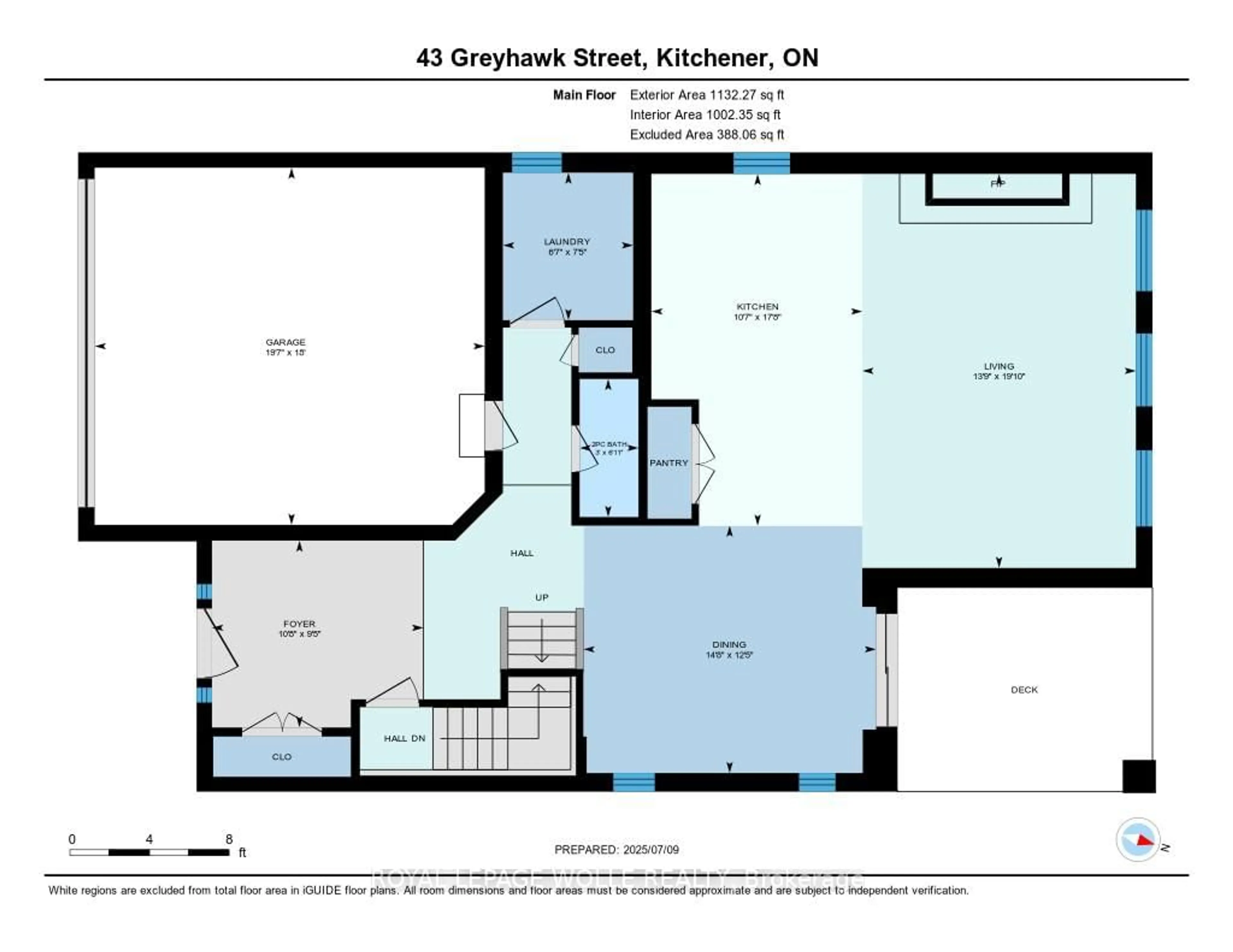 Floor plan for 43 Greyhawk St, Kitchener Ontario N2K 0C7