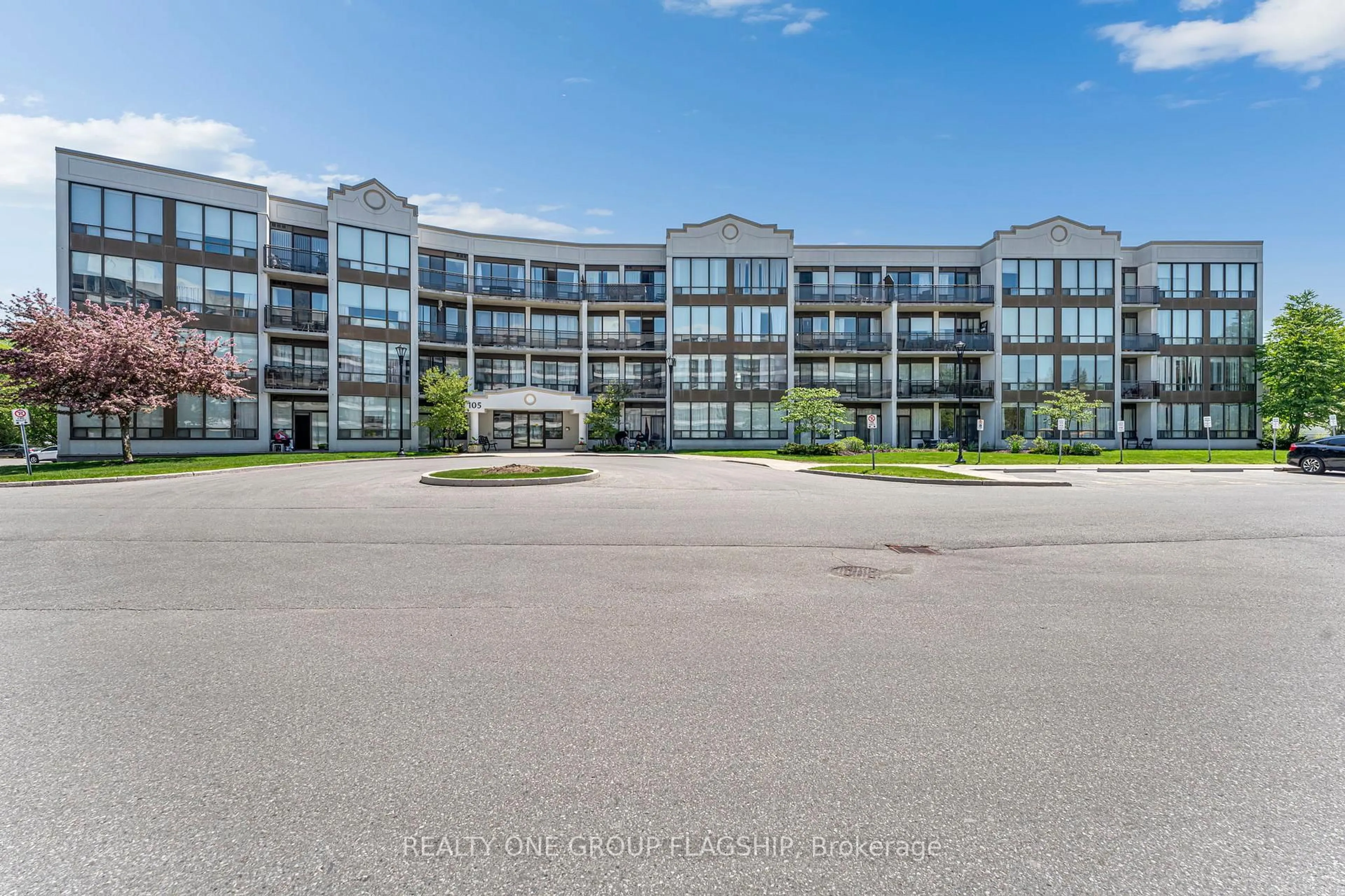 A pic from outside/outdoor area/front of a property/back of a property/a pic from drone, unknown for 105 Bagot St #410, Guelph Ontario N1H 8H4