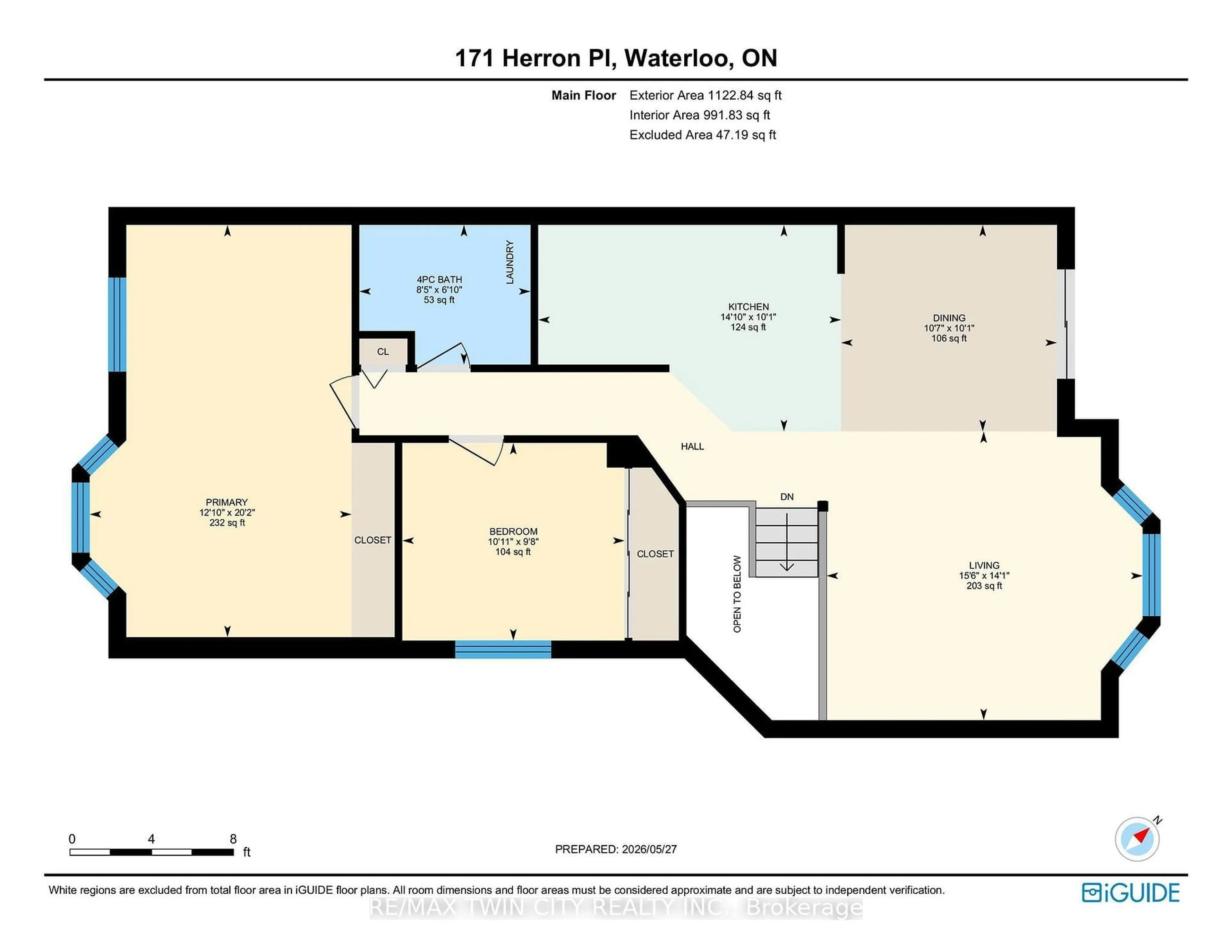 Floor plan for 171 Herron Pl, Waterloo Ontario N2T 1H2