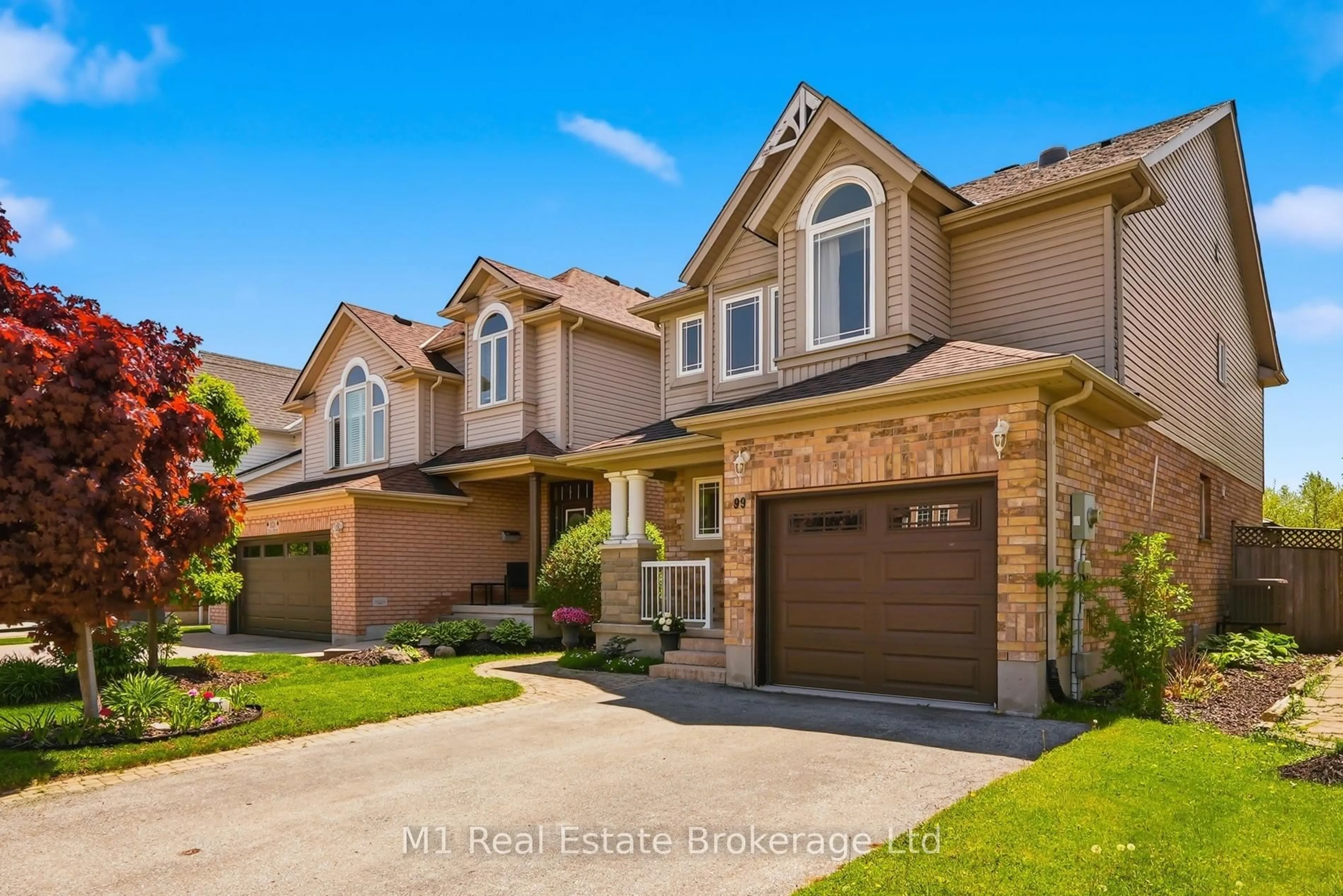 Home with brick exterior material, street for 99 Teal Dr, Guelph Ontario N1C 1H2