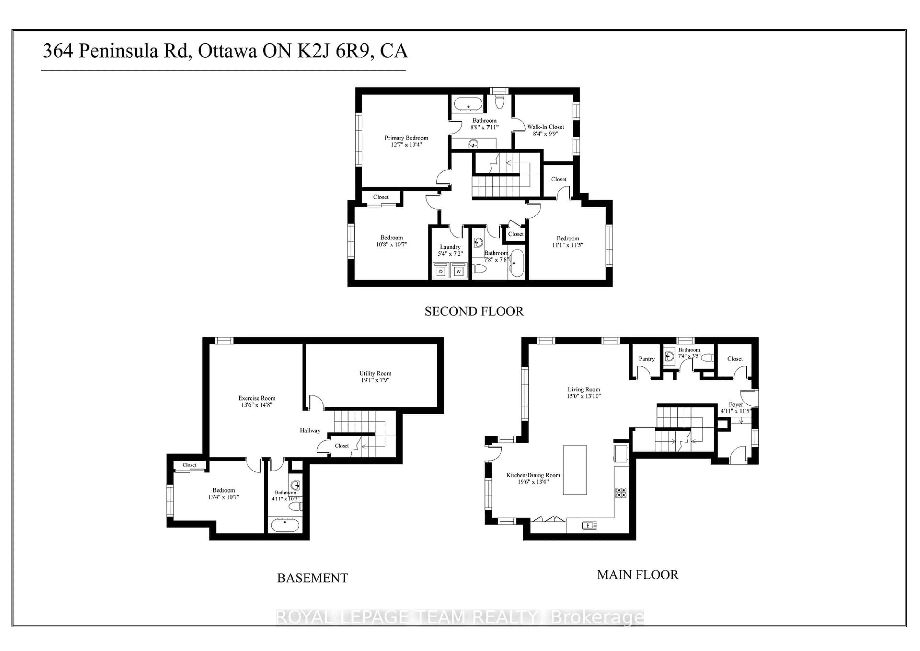 Floor plan for 364 Peninsula Rd, Ottawa Ontario K2J 7L9